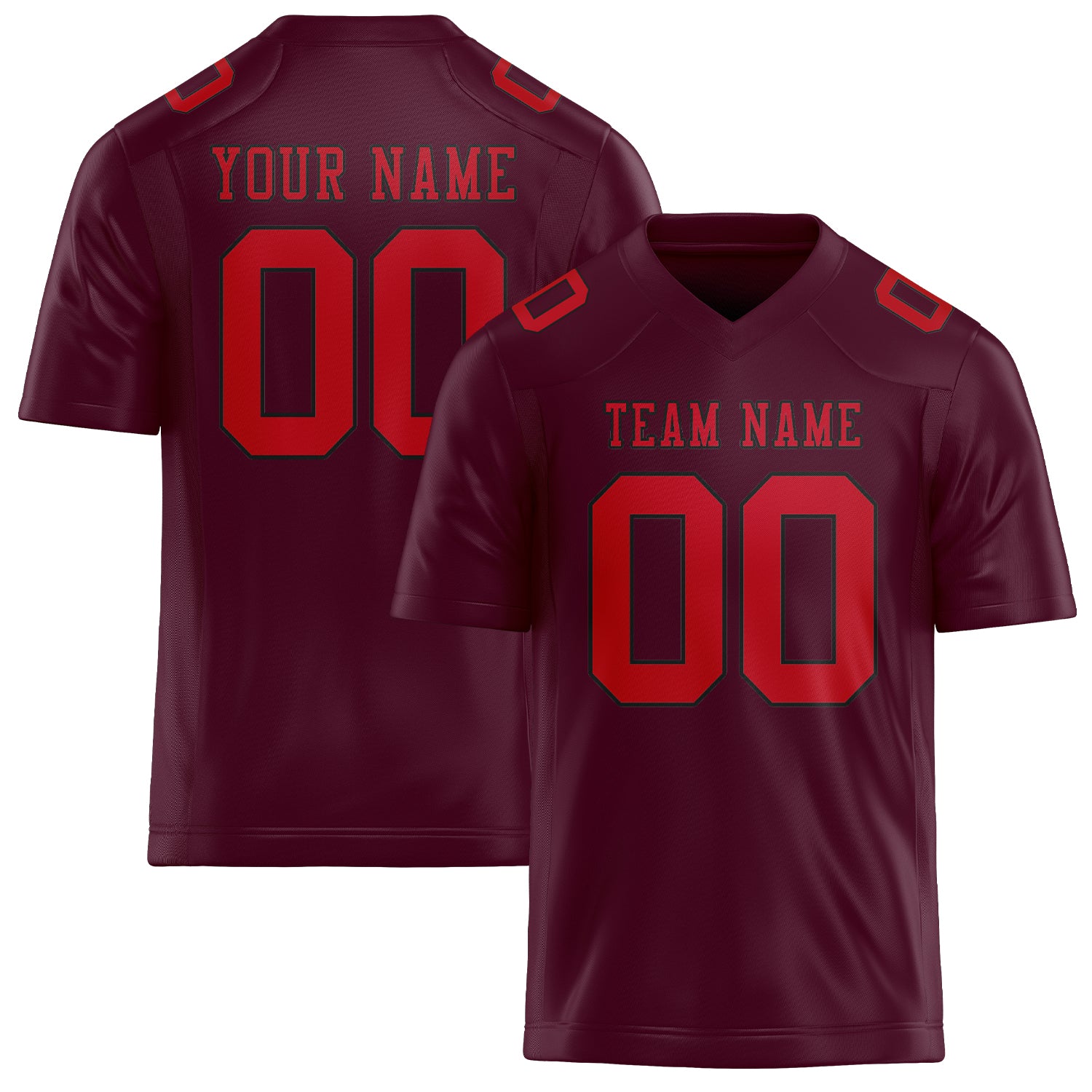 Custom Coral Red Red Football Jersey