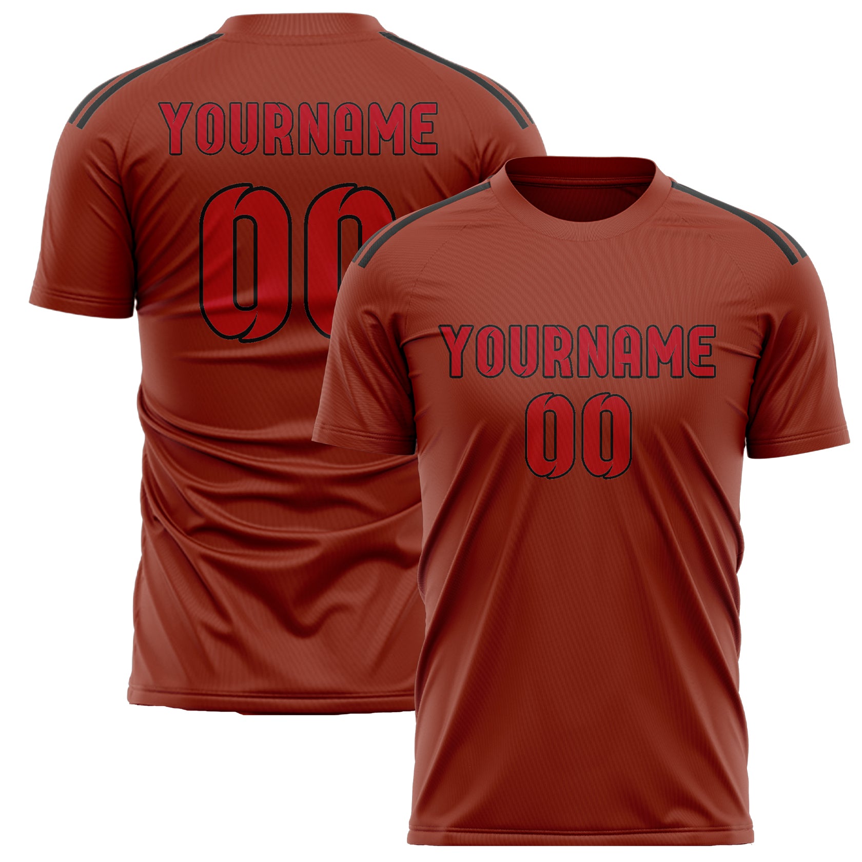 Custom Coral Red Red Soccer Jersey