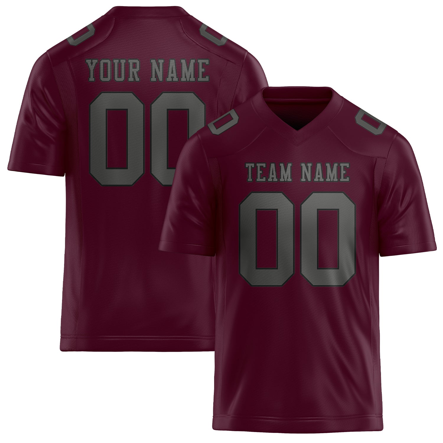 Custom Coral Red Dark Grey Football Jersey