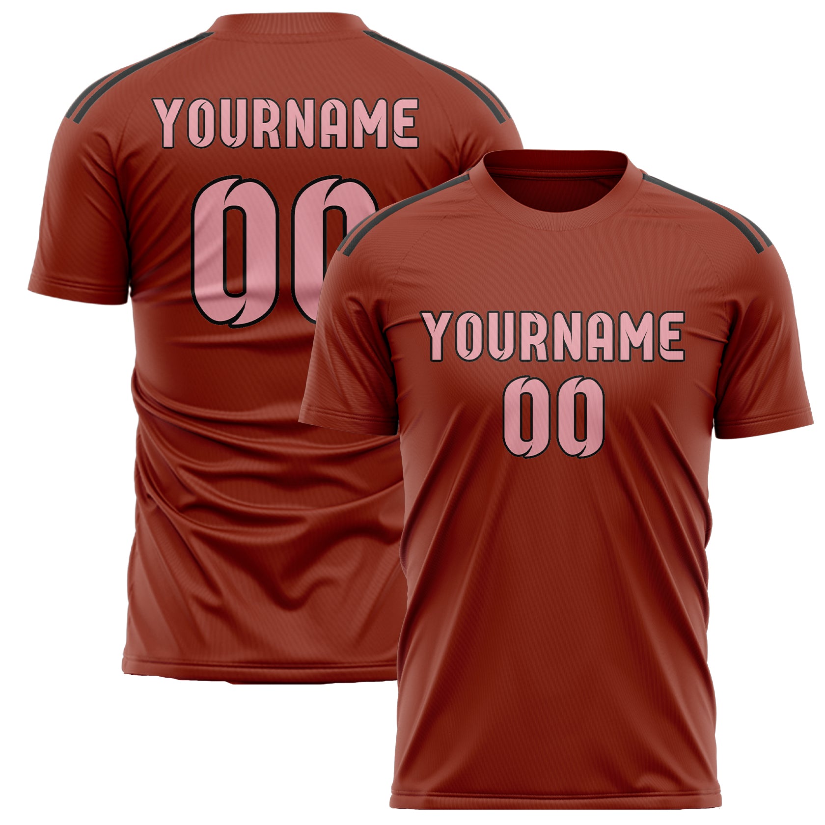 Custom Coral Red Light Pink Soccer Jersey