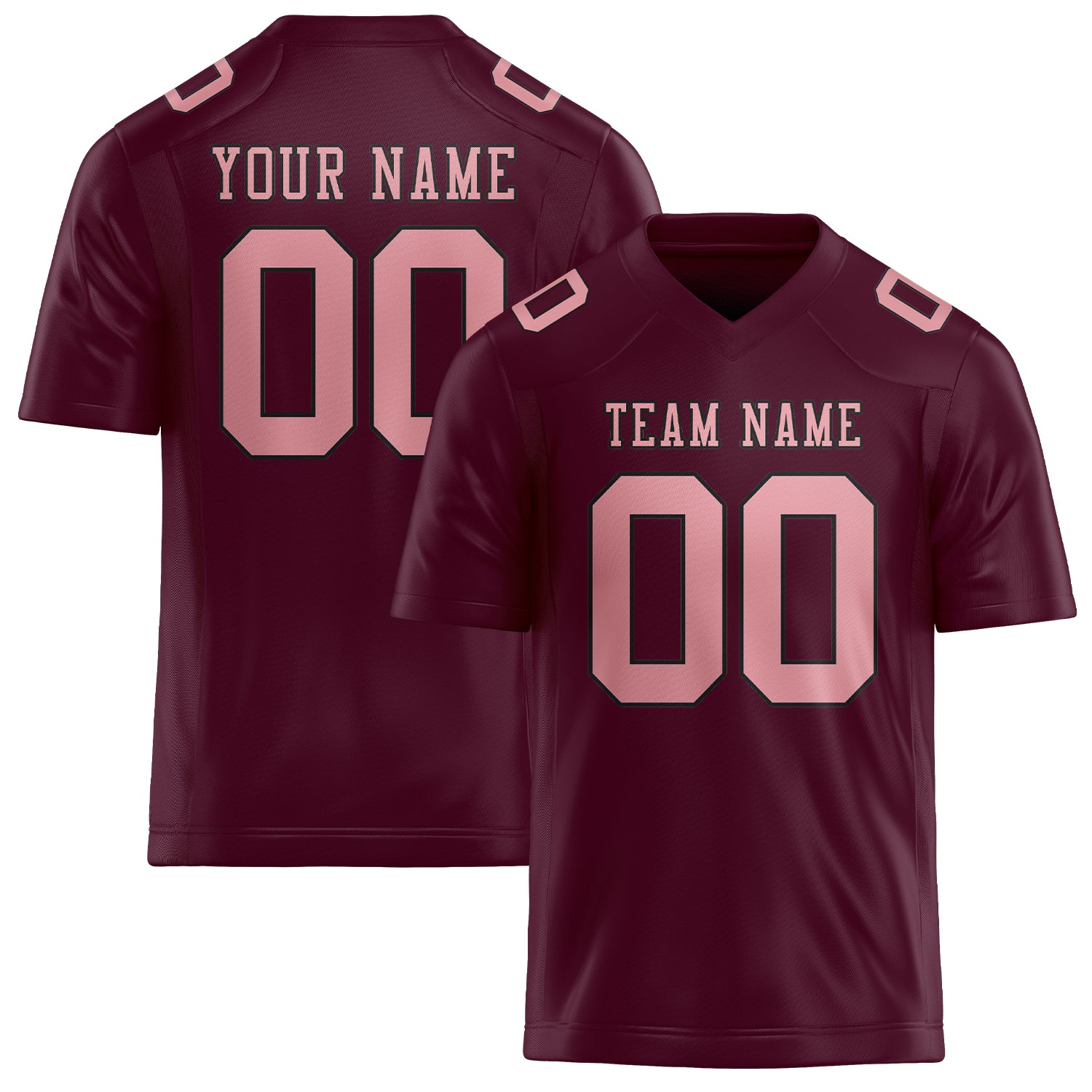 Custom Coral Red Light Pink Football Jersey