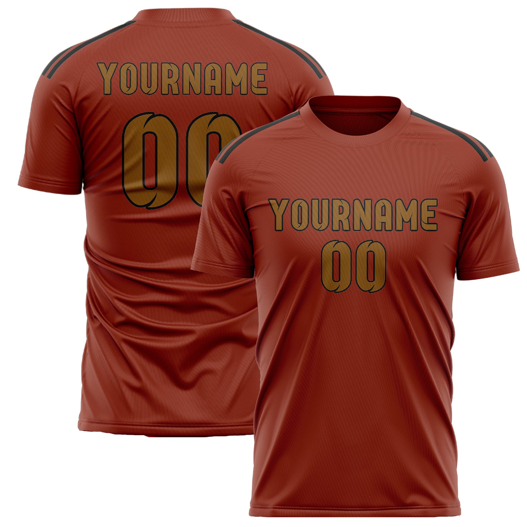 Custom Coral Red Khaki Soccer Jersey