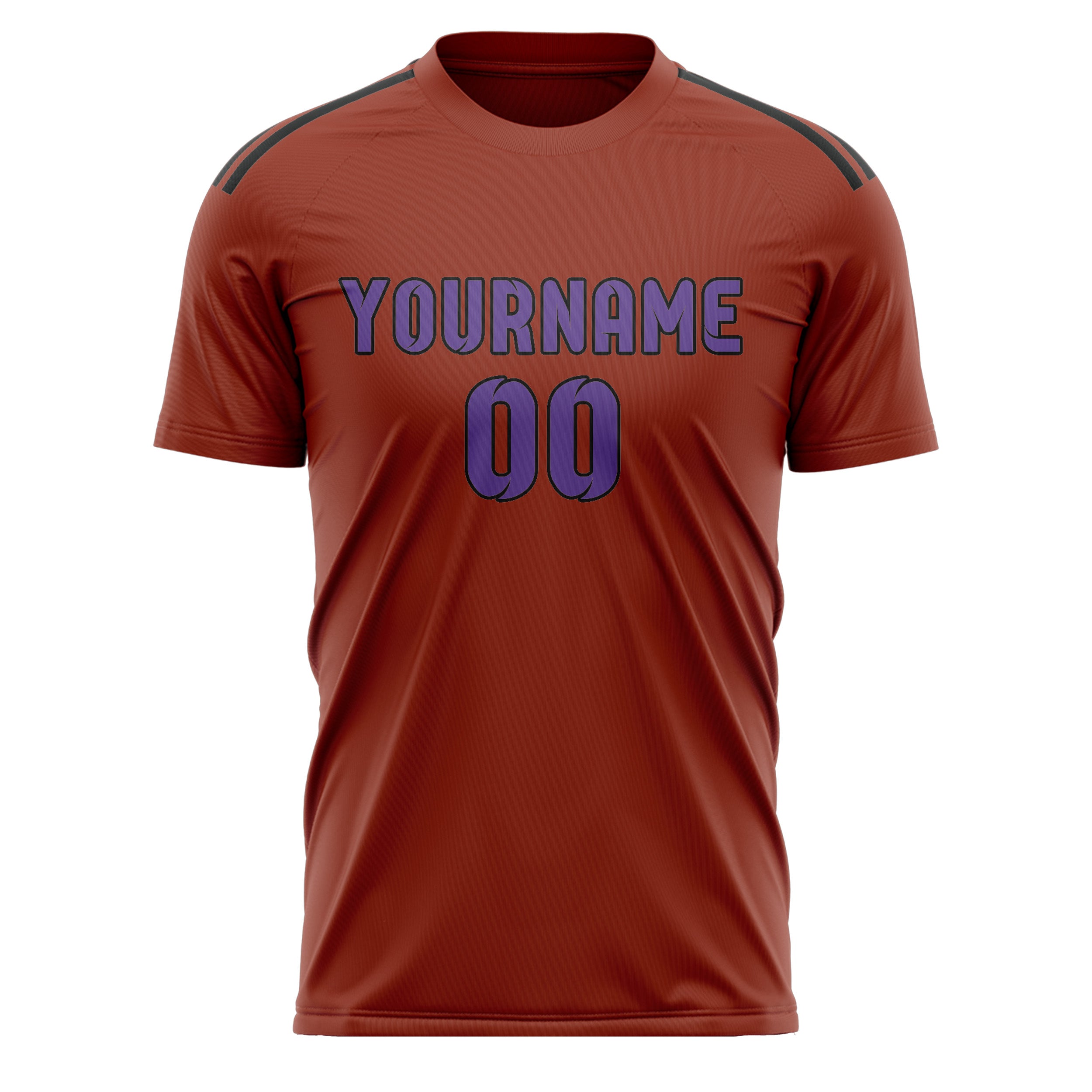 Custom Coral Red Light Purple Soccer Jersey