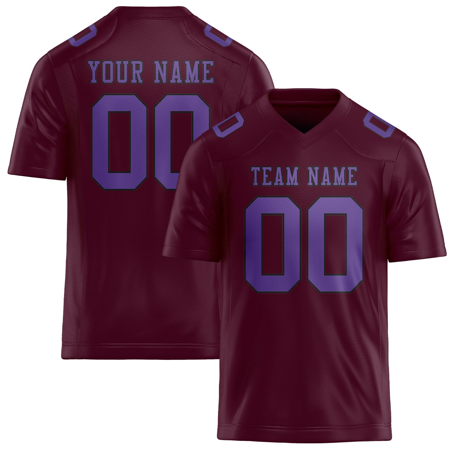 Custom Coral Red Light Purple Football Jersey