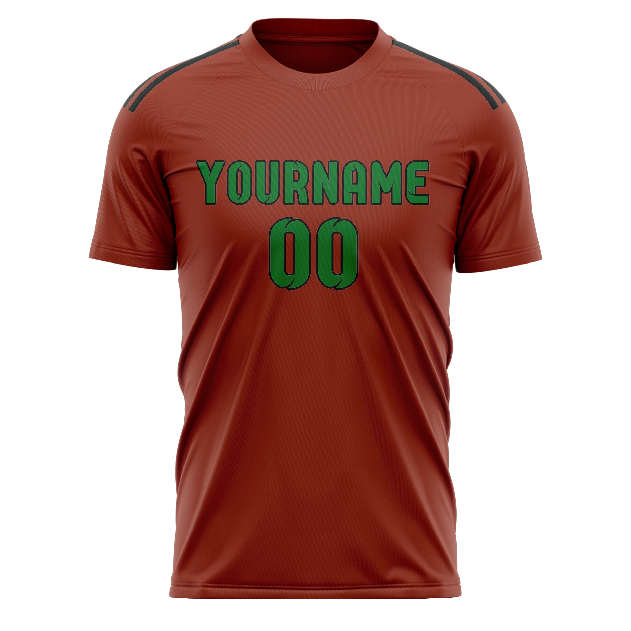Custom Coral Red Emerald Green Soccer Jersey