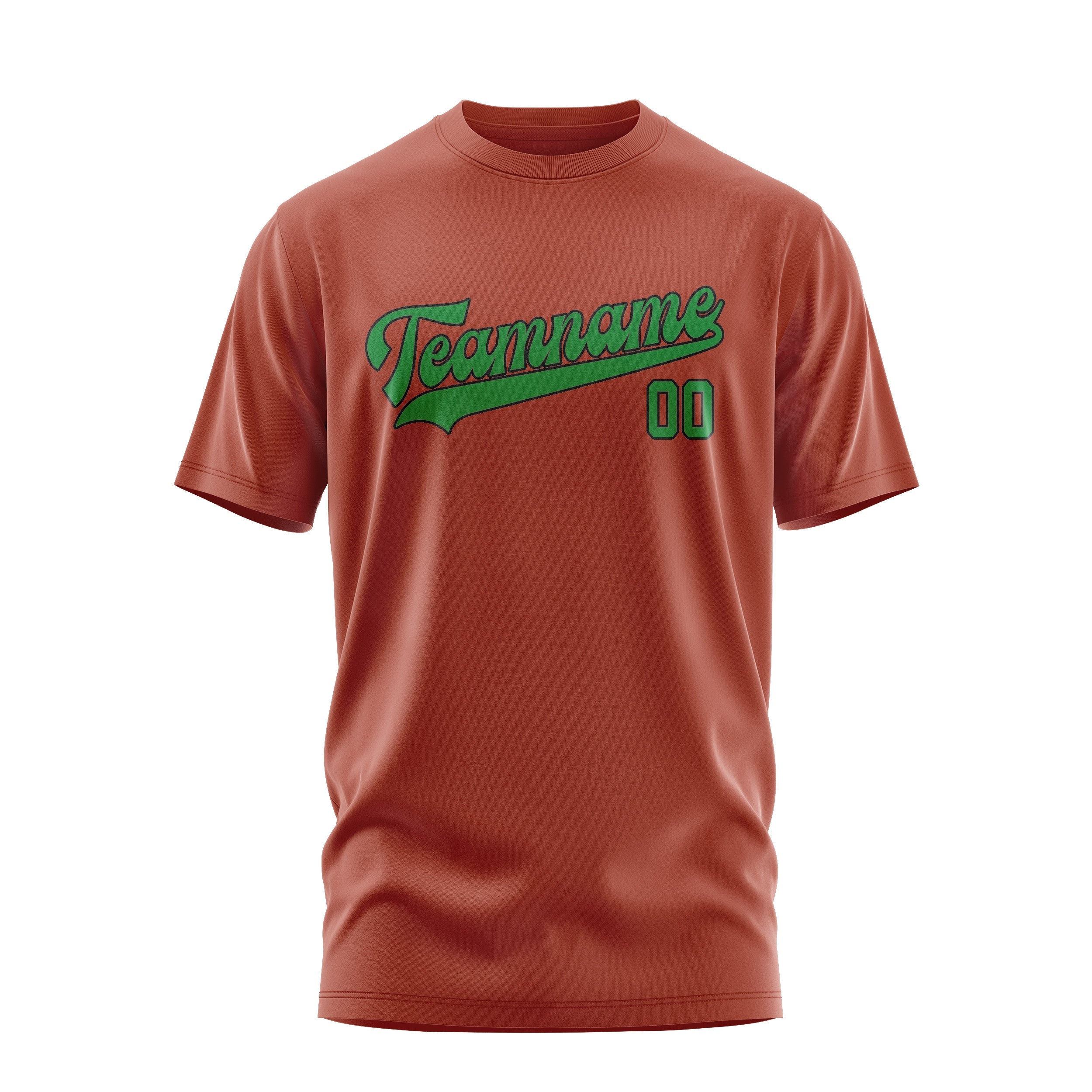 Custom Coral Red Emerald Green T-Shirt