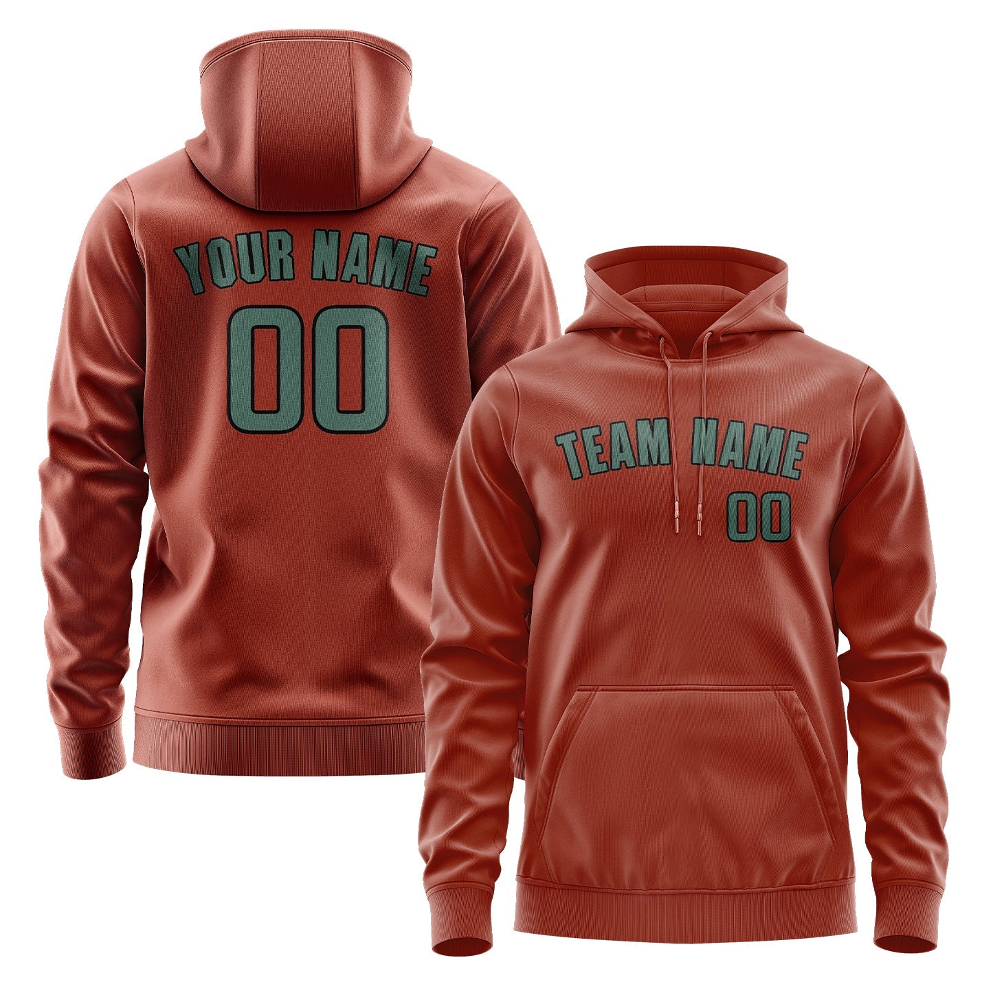 Custom Coral Red Blue Green Hoodie