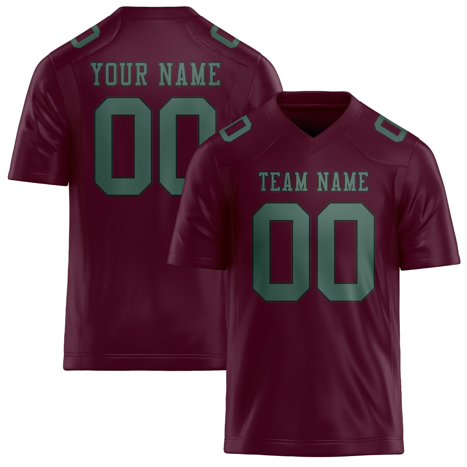 Custom Coral Red Blue Green Football Jersey