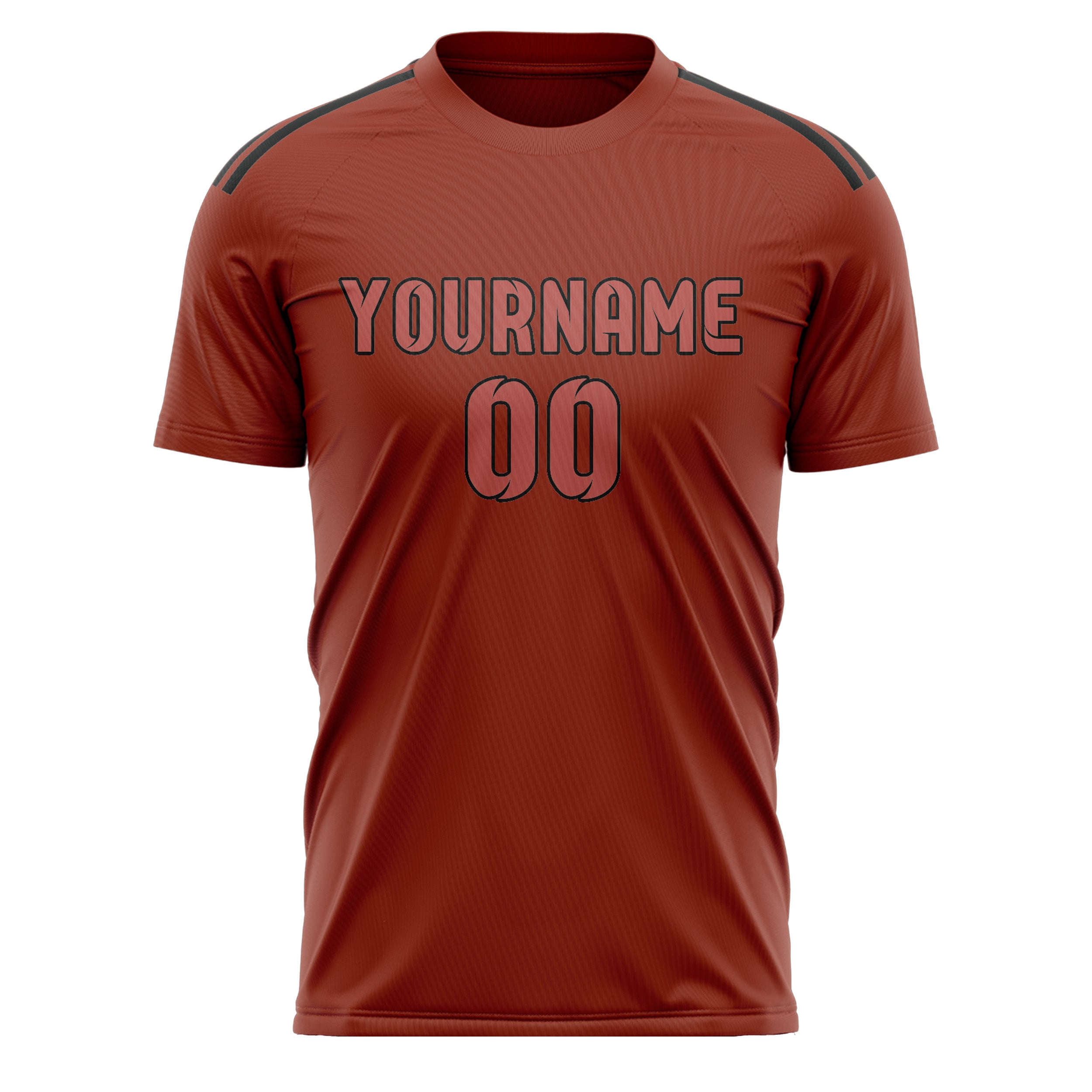 Custom Coral Red Copper Rose Soccer Jersey