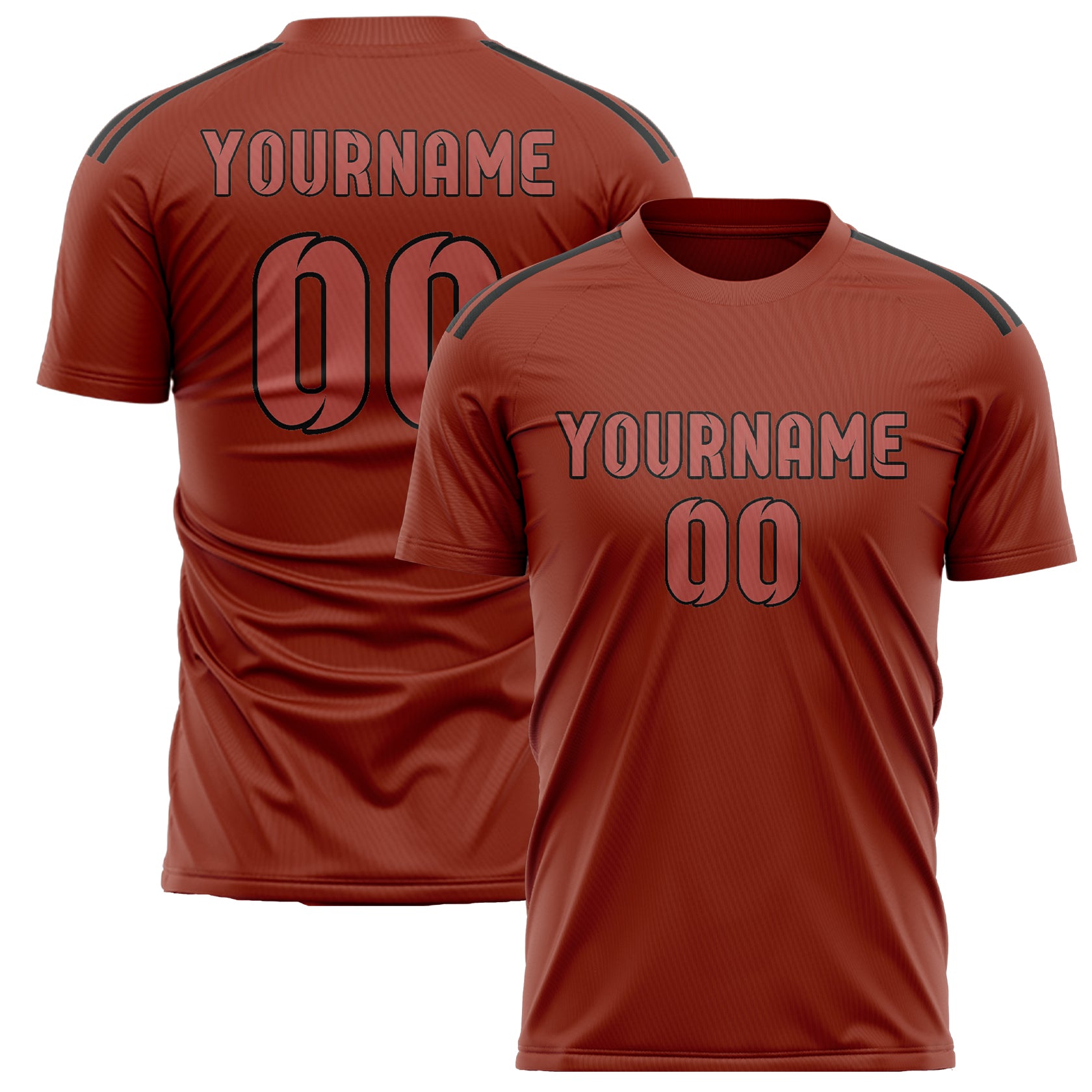 Custom Coral Red Copper Rose Soccer Jersey