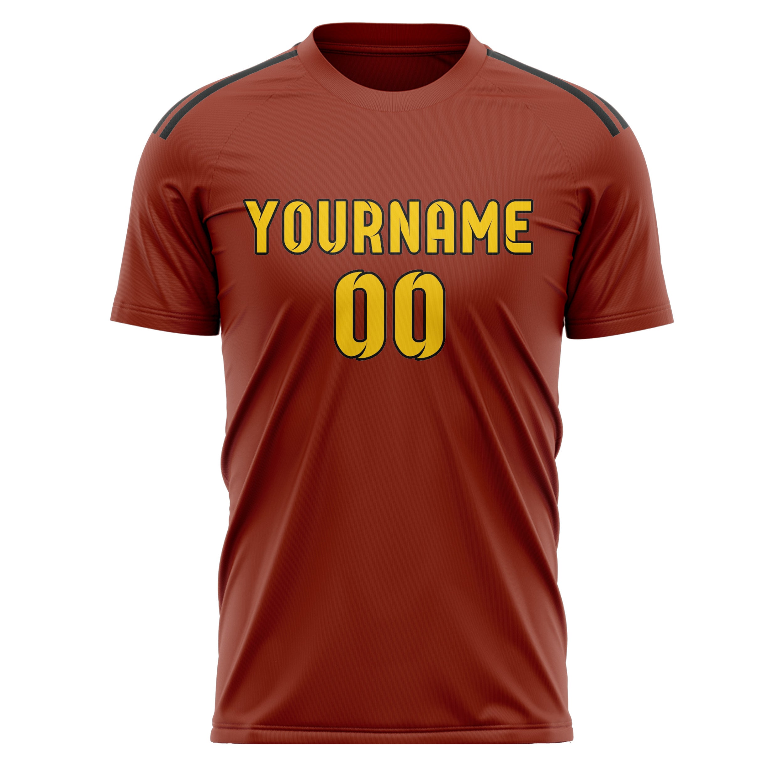 Custom Coral Red Gold Soccer Jersey