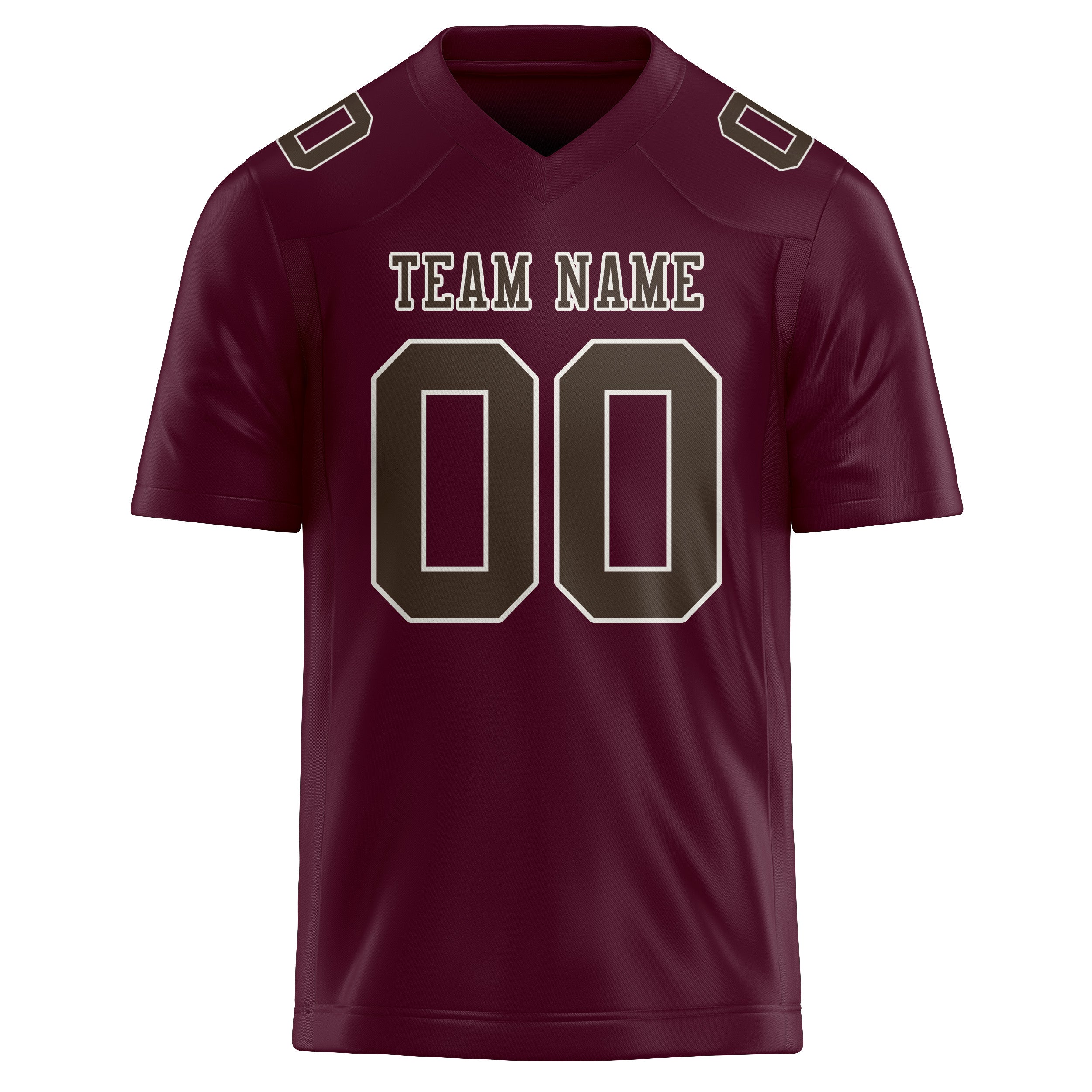 Custom Coral Red Brown Football Jersey