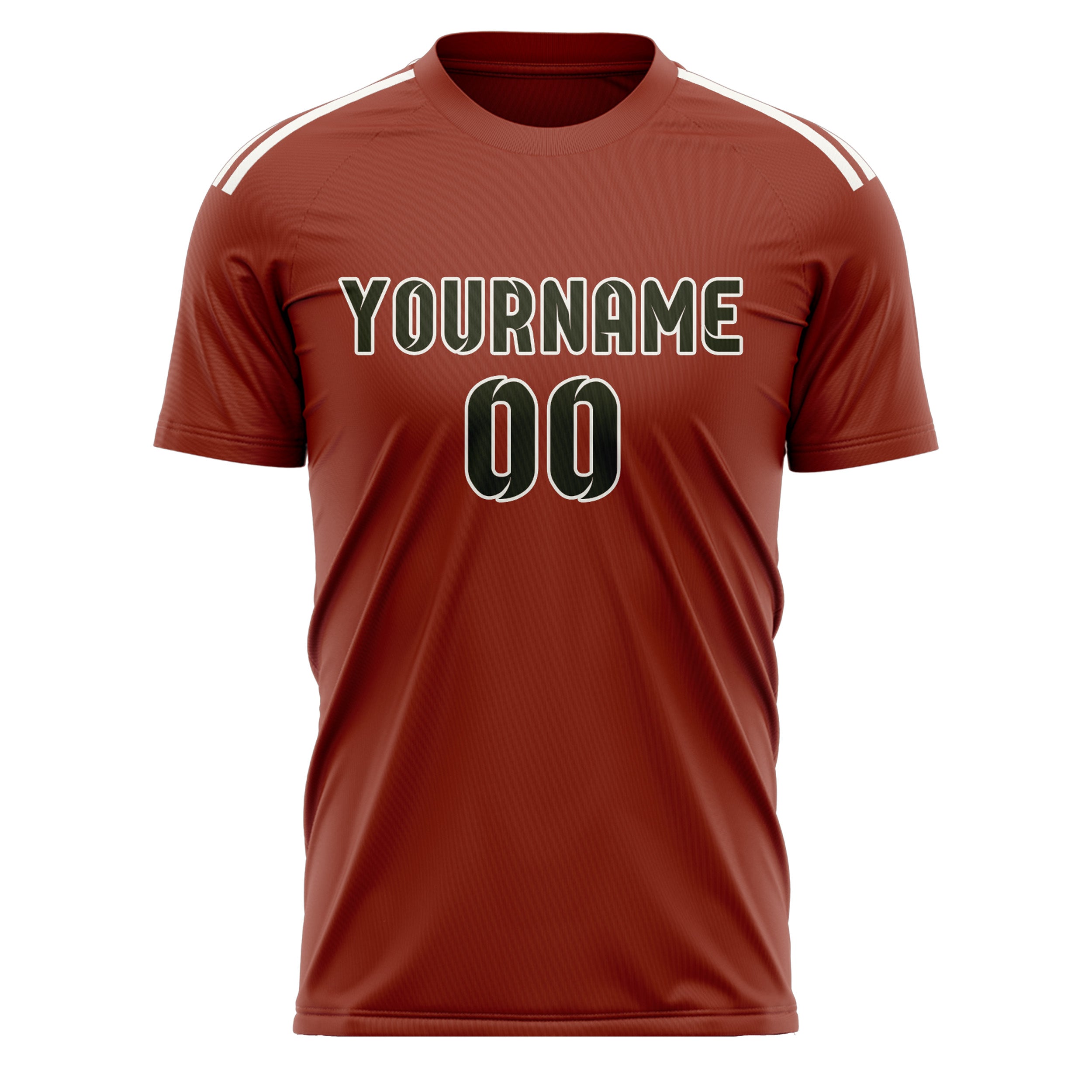 Custom Coral Red Olive Soccer Jersey