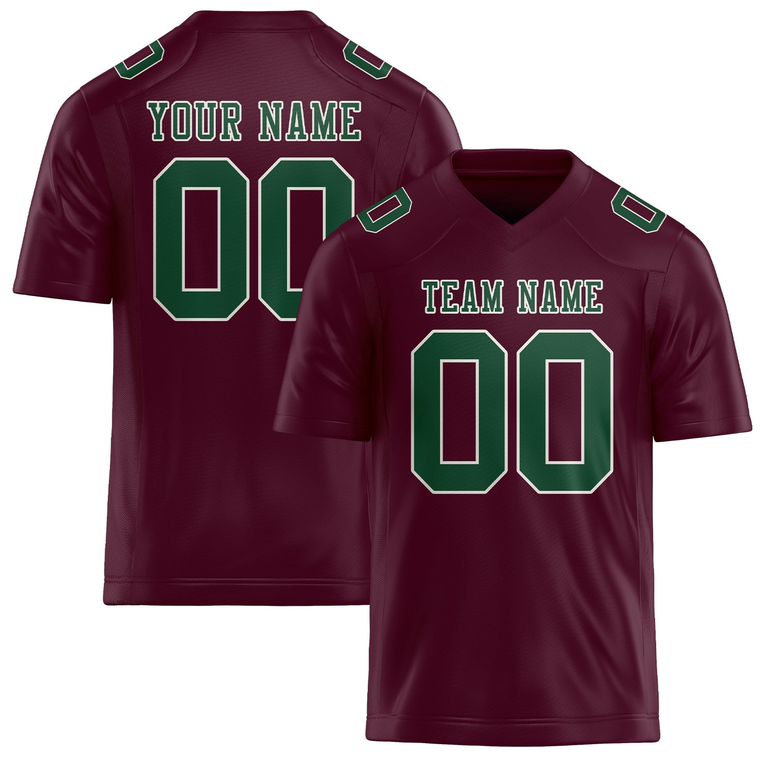 Custom Coral Red Green Football Jersey