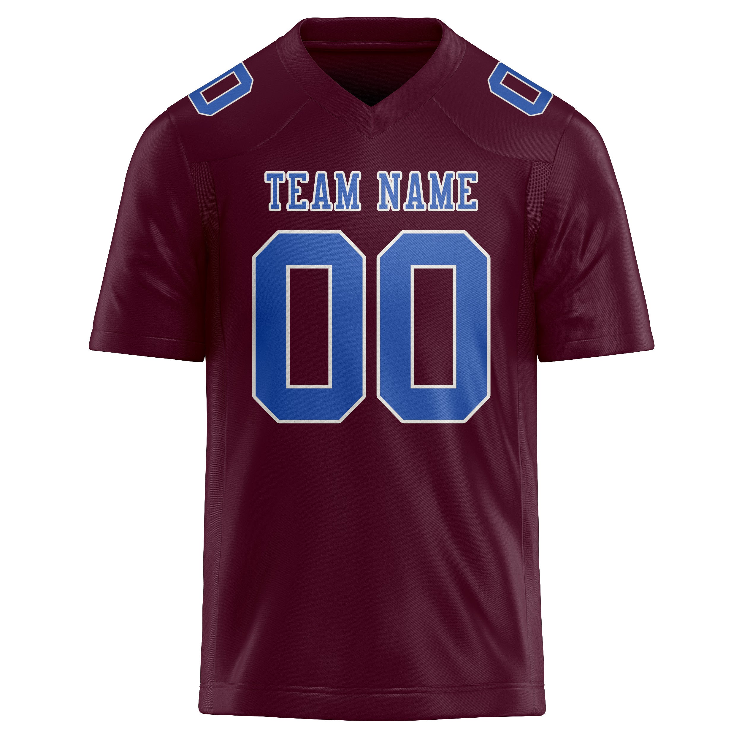 Custom Coral Red Sky Blue Football Jersey