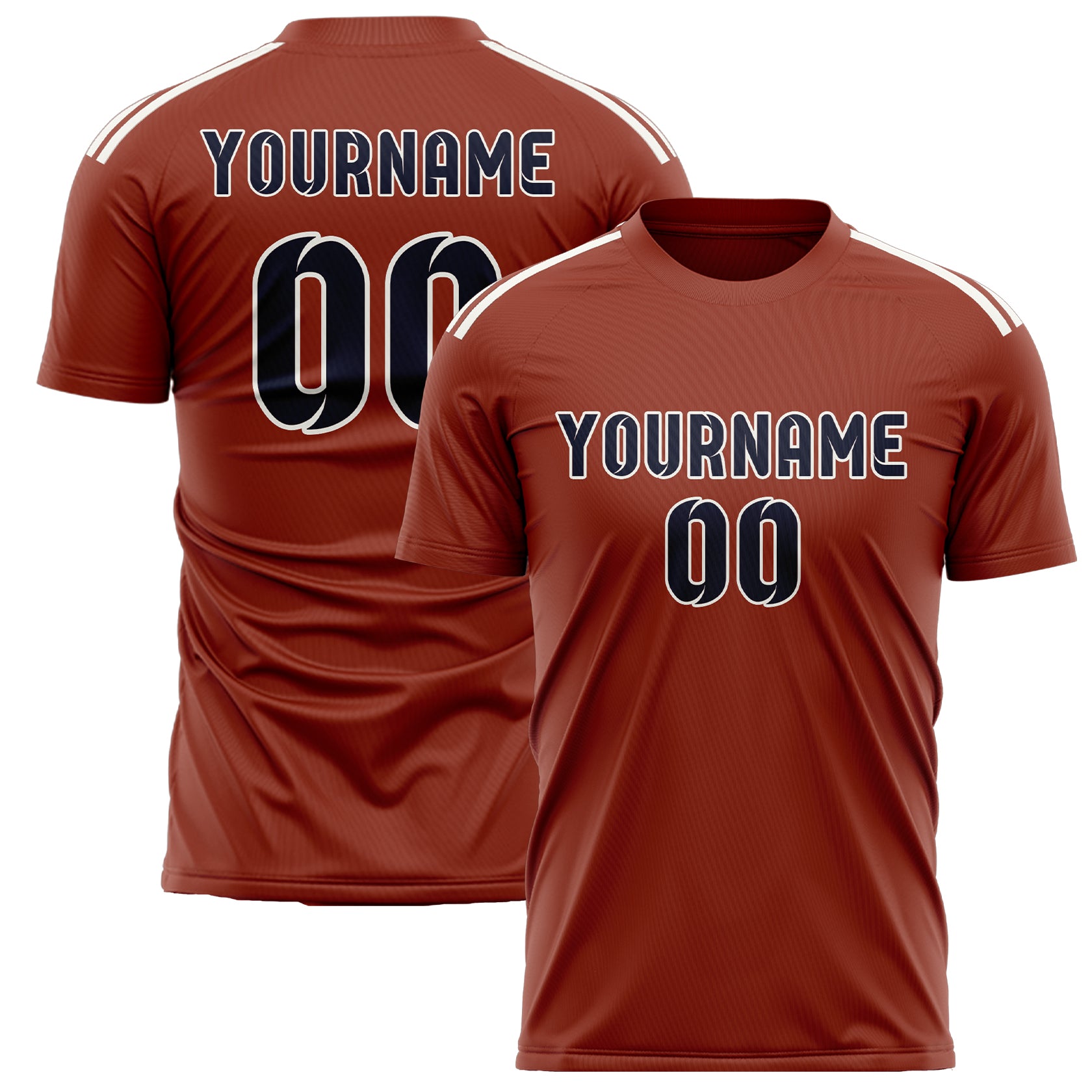Custom Coral Red Navy Soccer Jersey