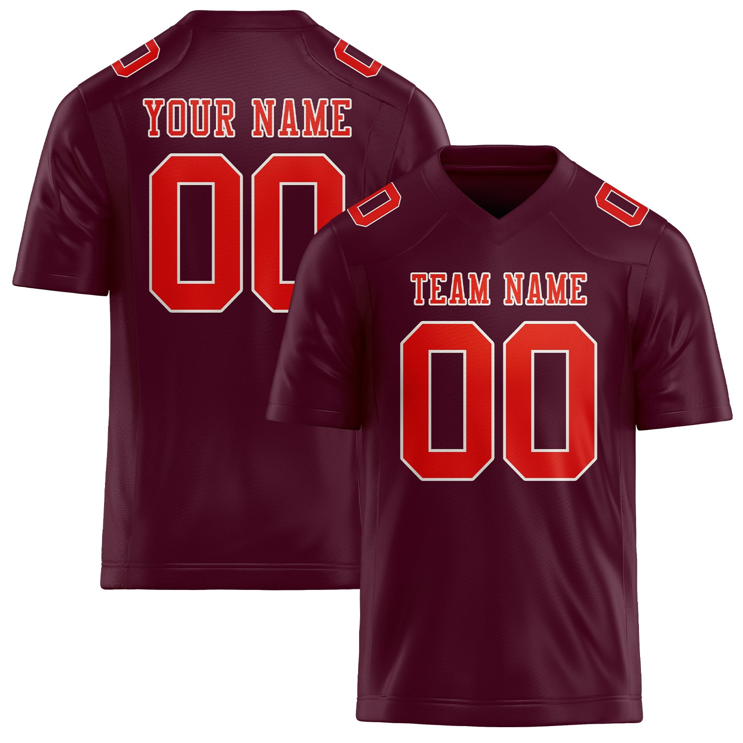 Custom Coral Red Orange Red Football Jersey
