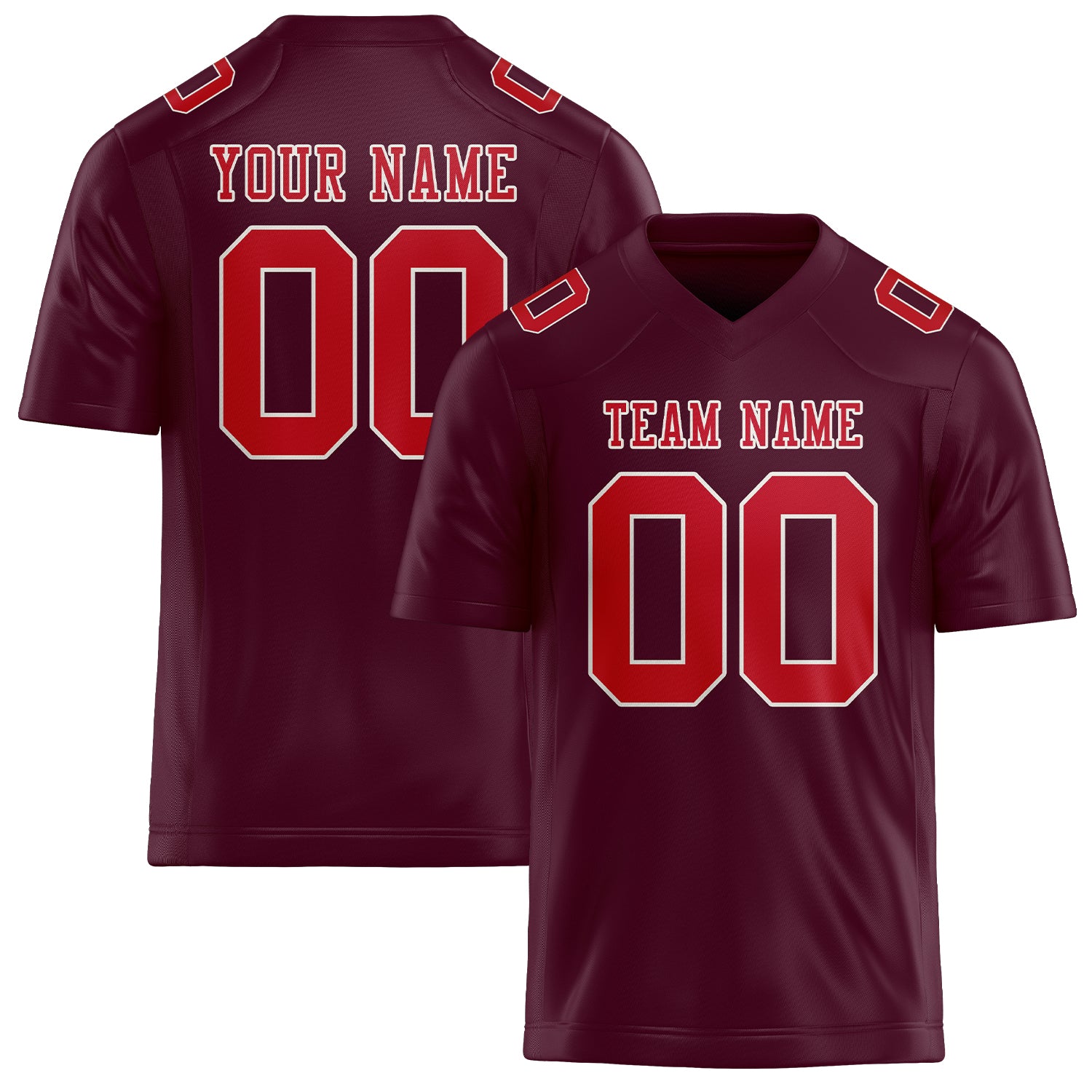 Custom Coral Red Red Football Jersey