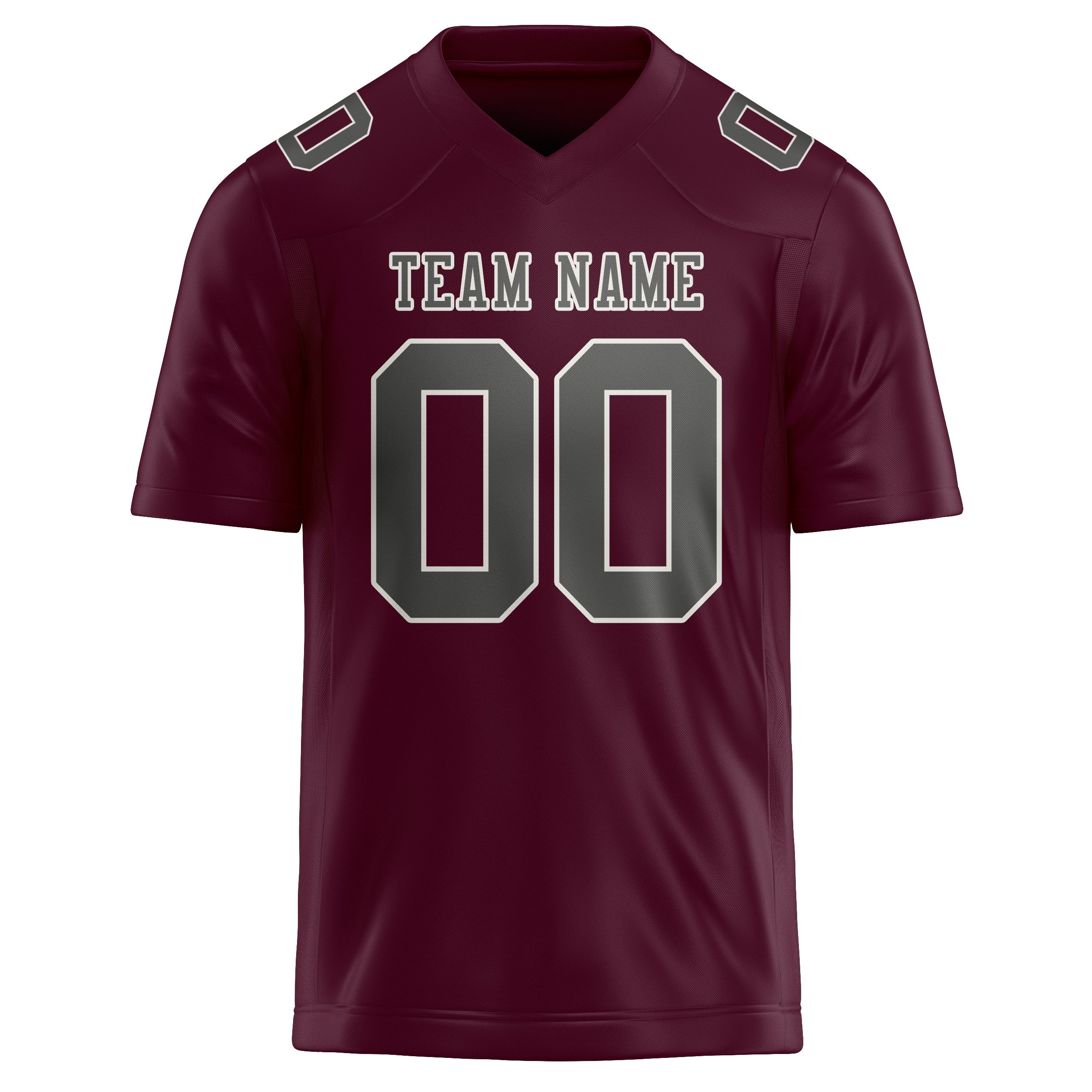 Custom Coral Red Dark Grey Football Jersey