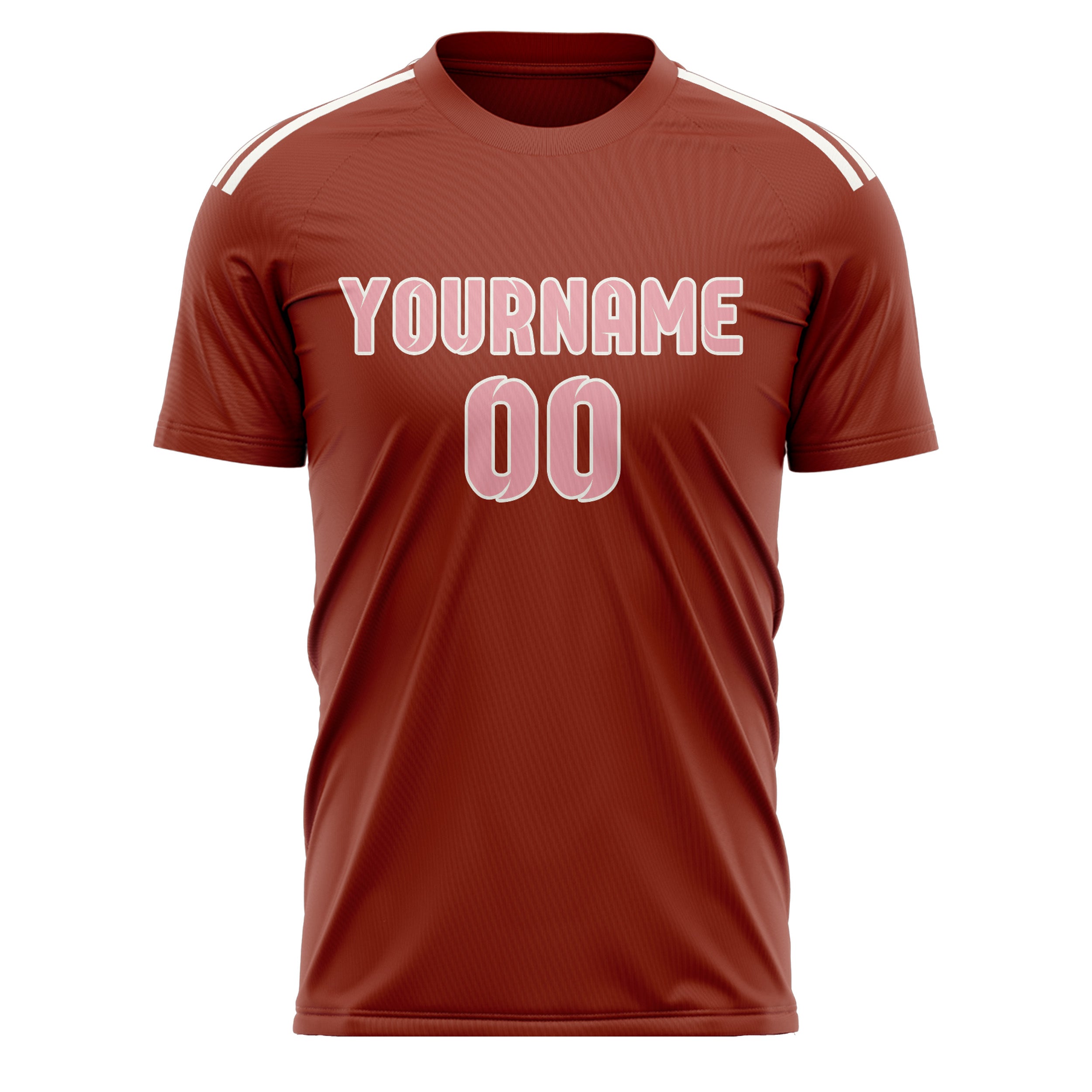 Custom Coral Red Light Pink Soccer Jersey