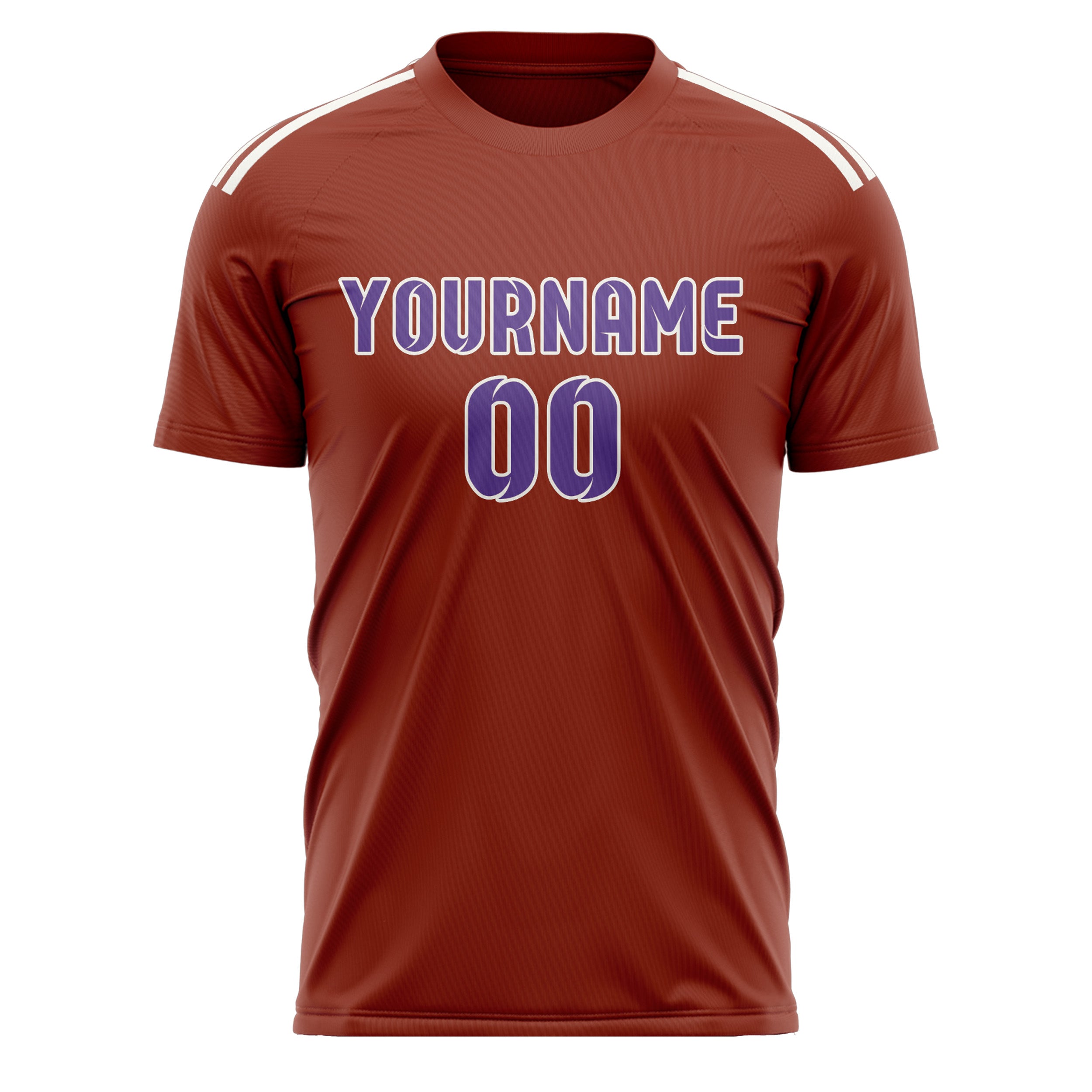 Custom Coral Red Light Purple Soccer Jersey