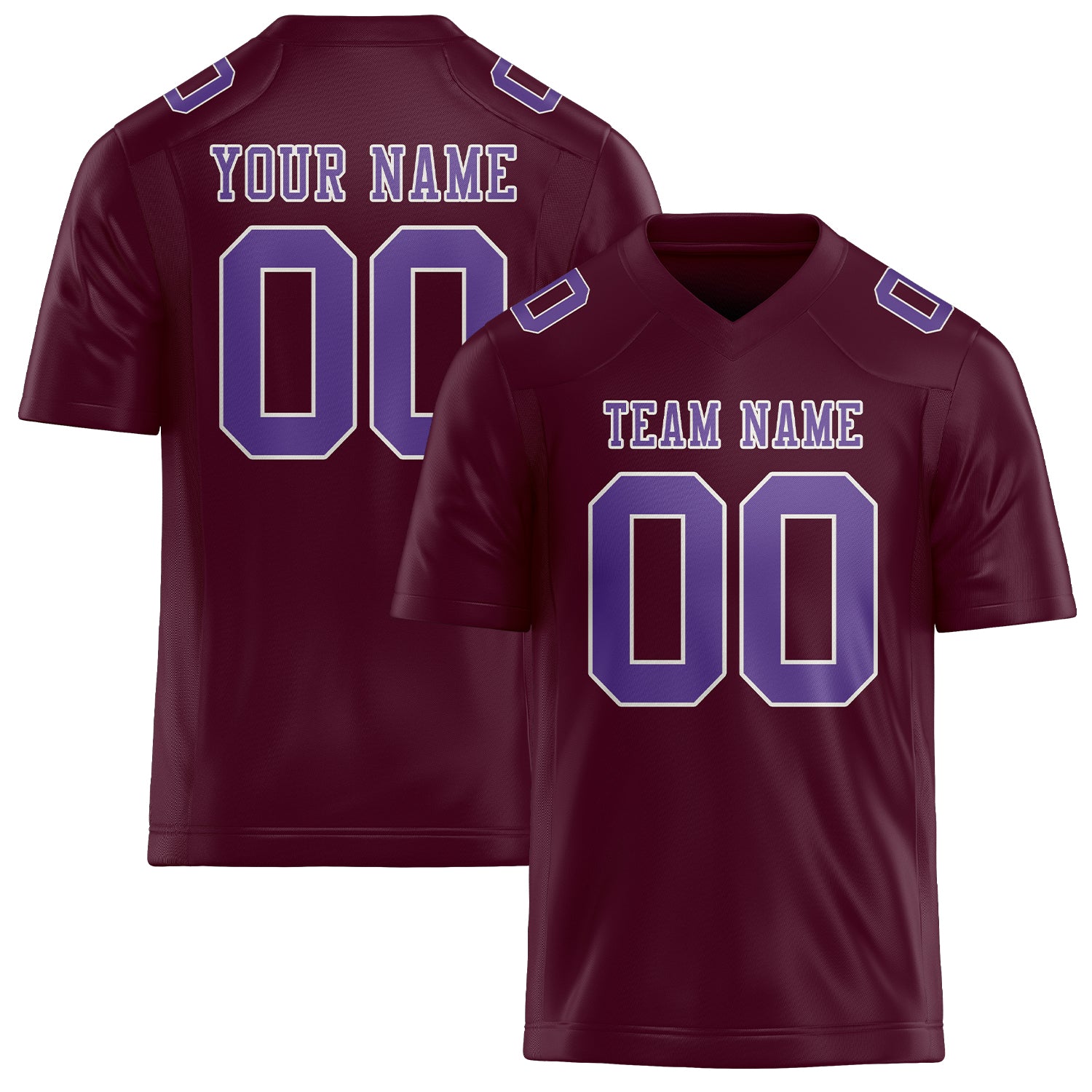 Custom Coral Red Light Purple Football Jersey