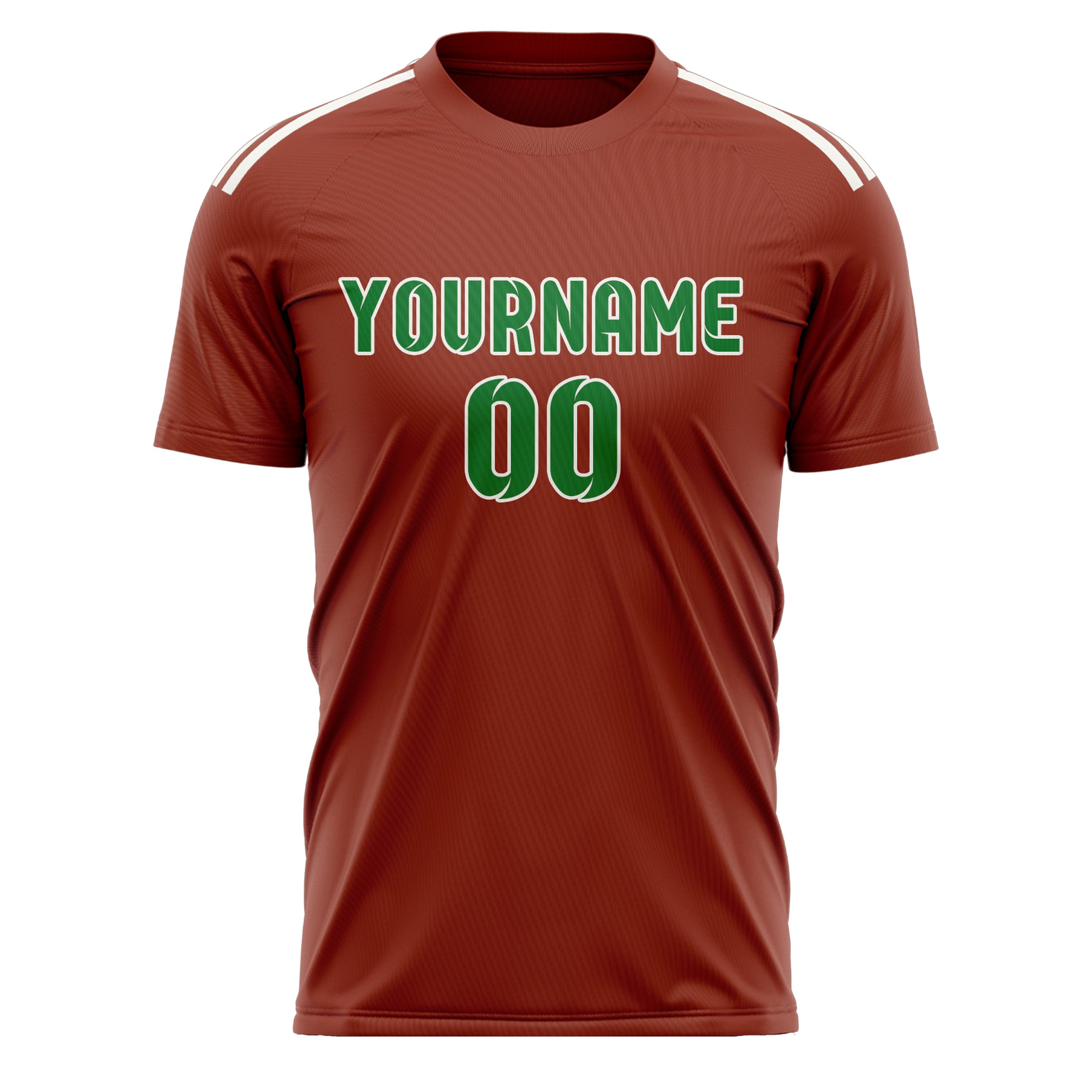Custom Coral Red Emerald Green Soccer Jersey