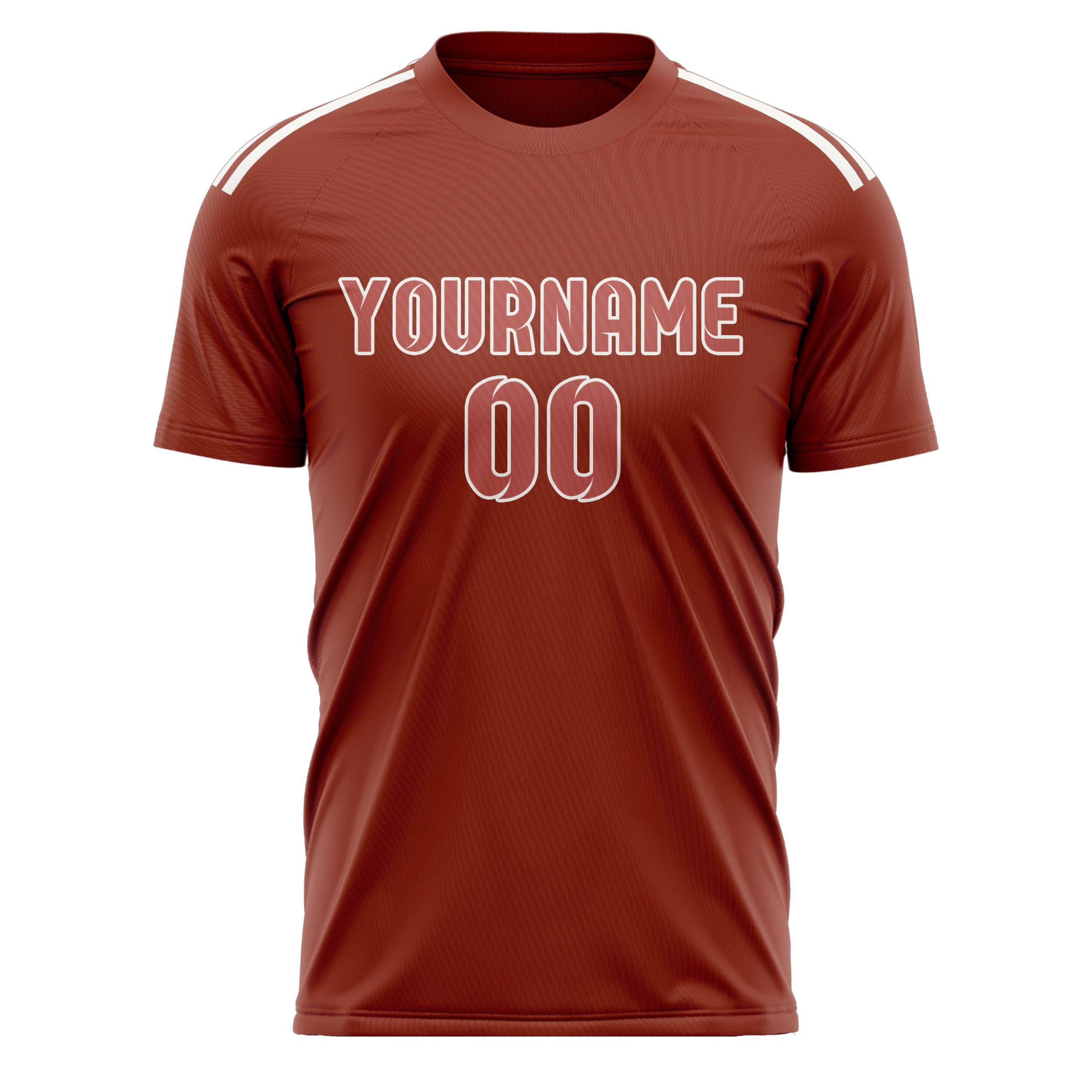 Custom Coral Red Copper Rose Soccer Jersey