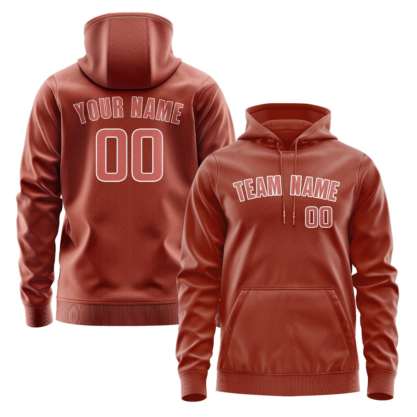 Custom Coral Red Copper Rose Hoodie