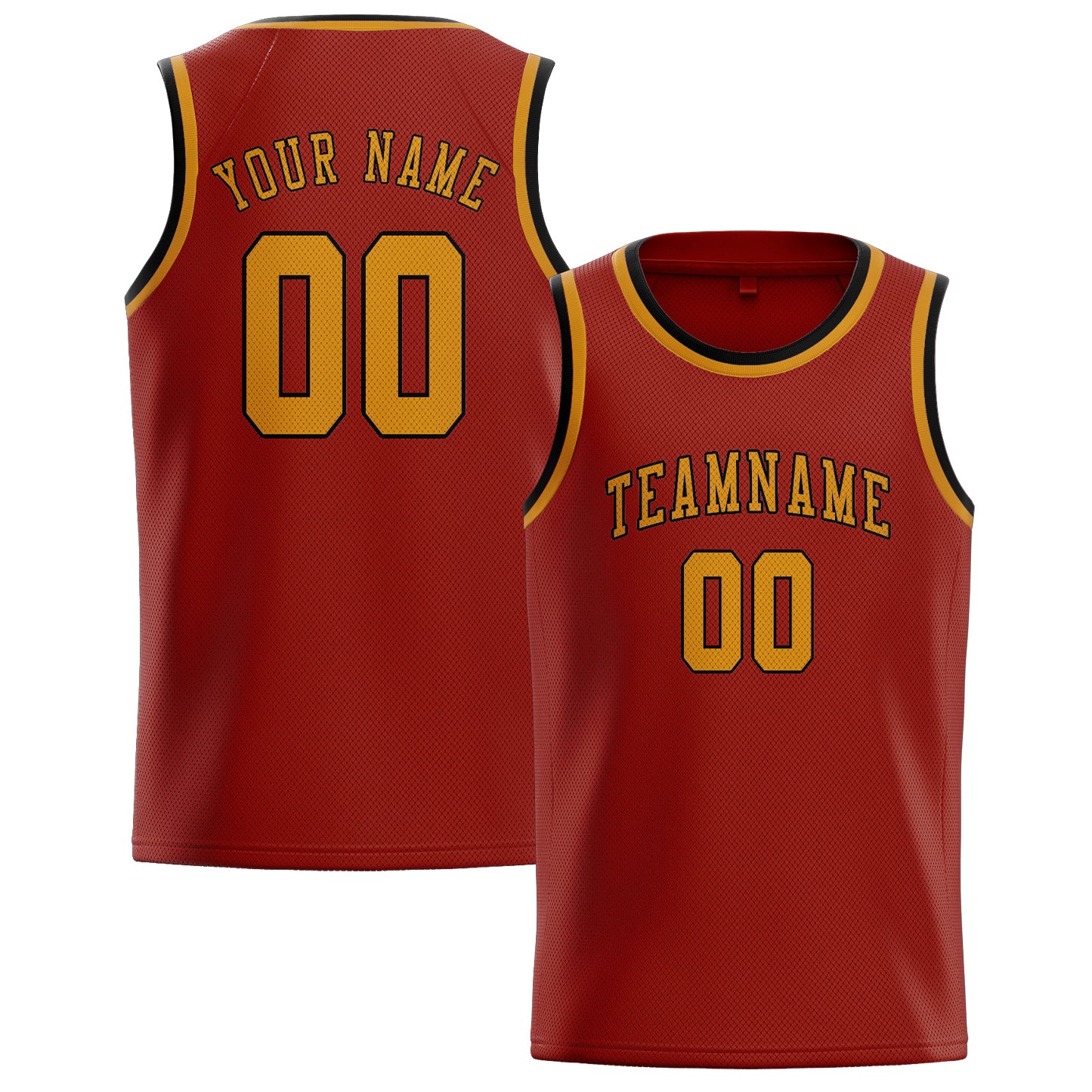 Custom Coral Red Yellow Basketball Jersey