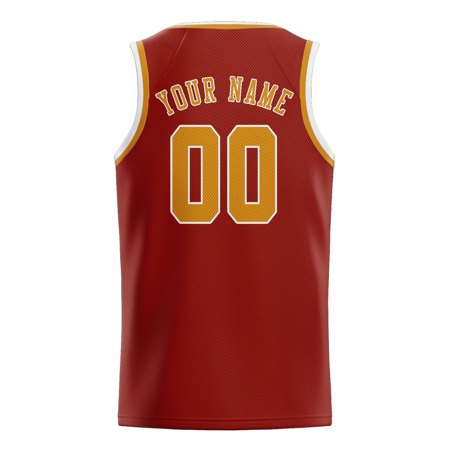 Custom Coral Red Yellow Basketball Jersey