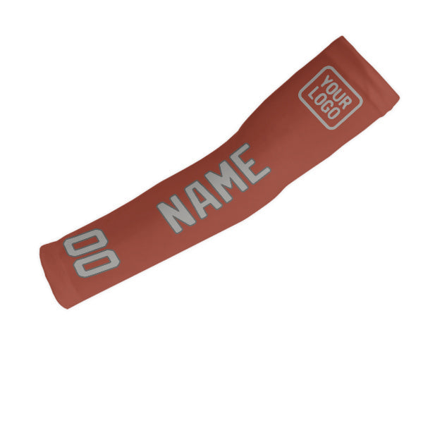 Custom Coral Red Gray Arm Sleeve