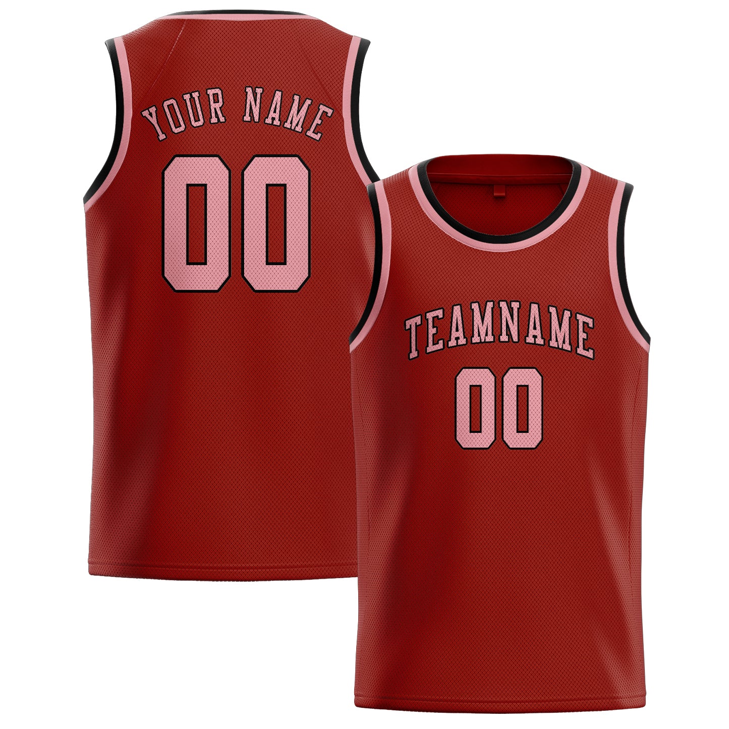 Custom Coral Red Light Pink Basketball Jersey
