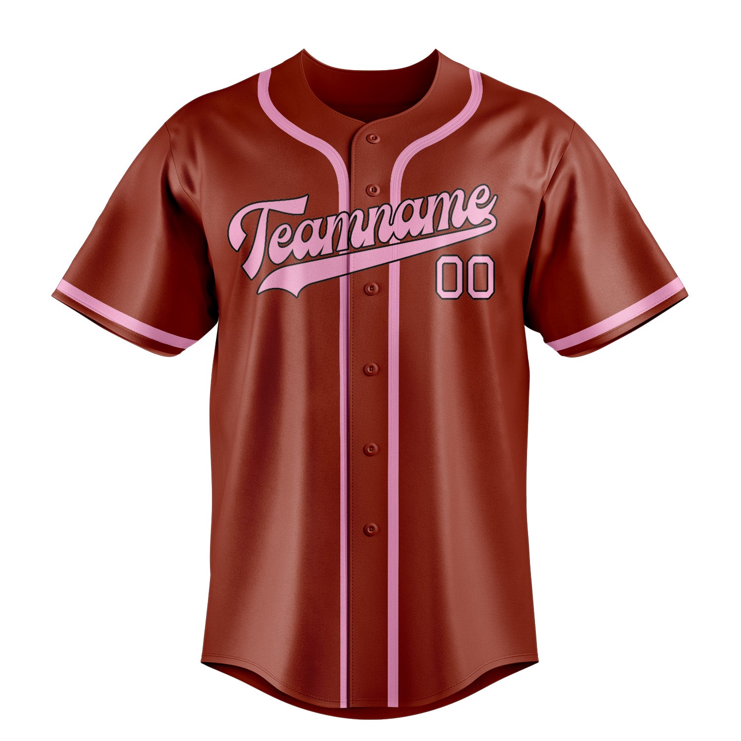 Custom Coral Red Light Pink Baseball Jersey