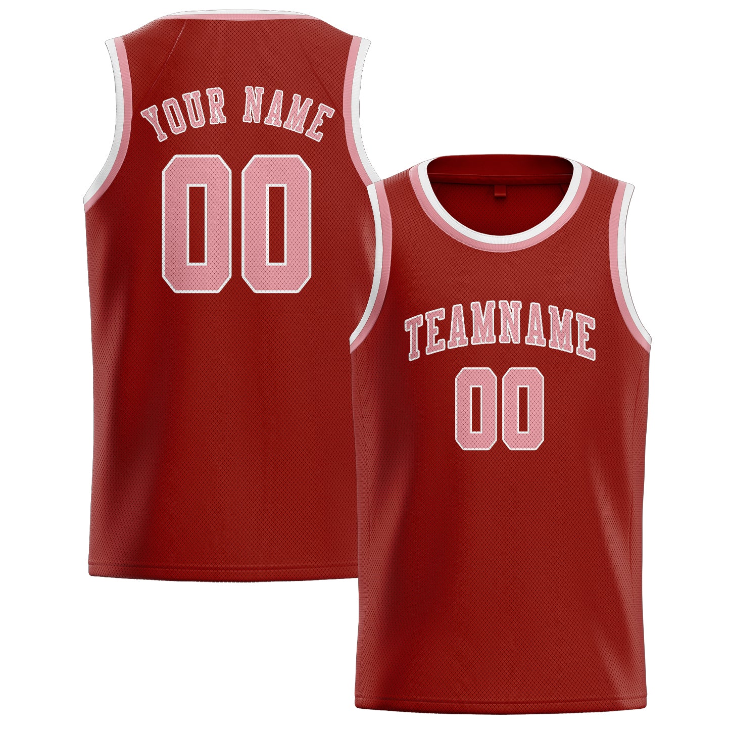 Custom Coral Red Light Pink Basketball Jersey