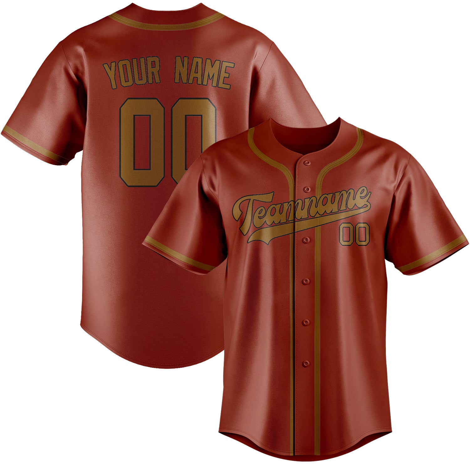 Custom Coral Red Khaki Baseball Jersey