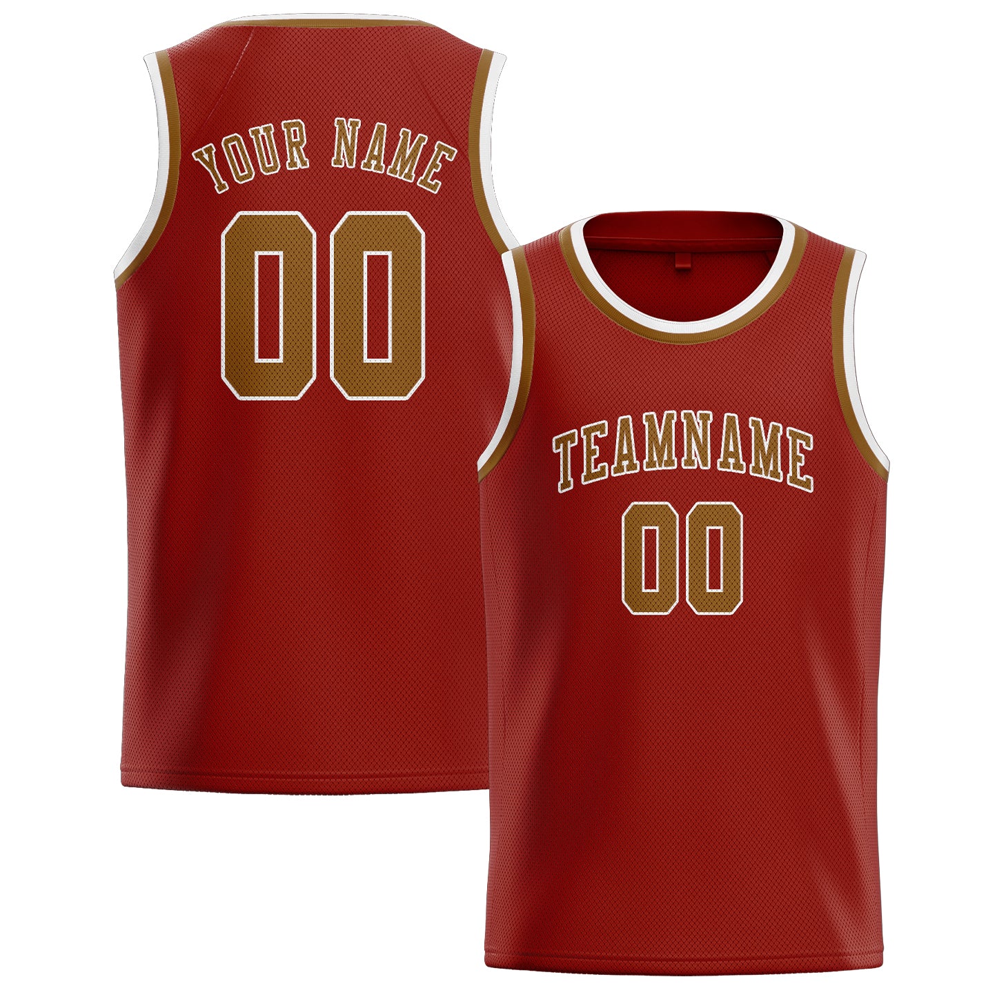 Custom Coral Red Khaki Basketball Jersey