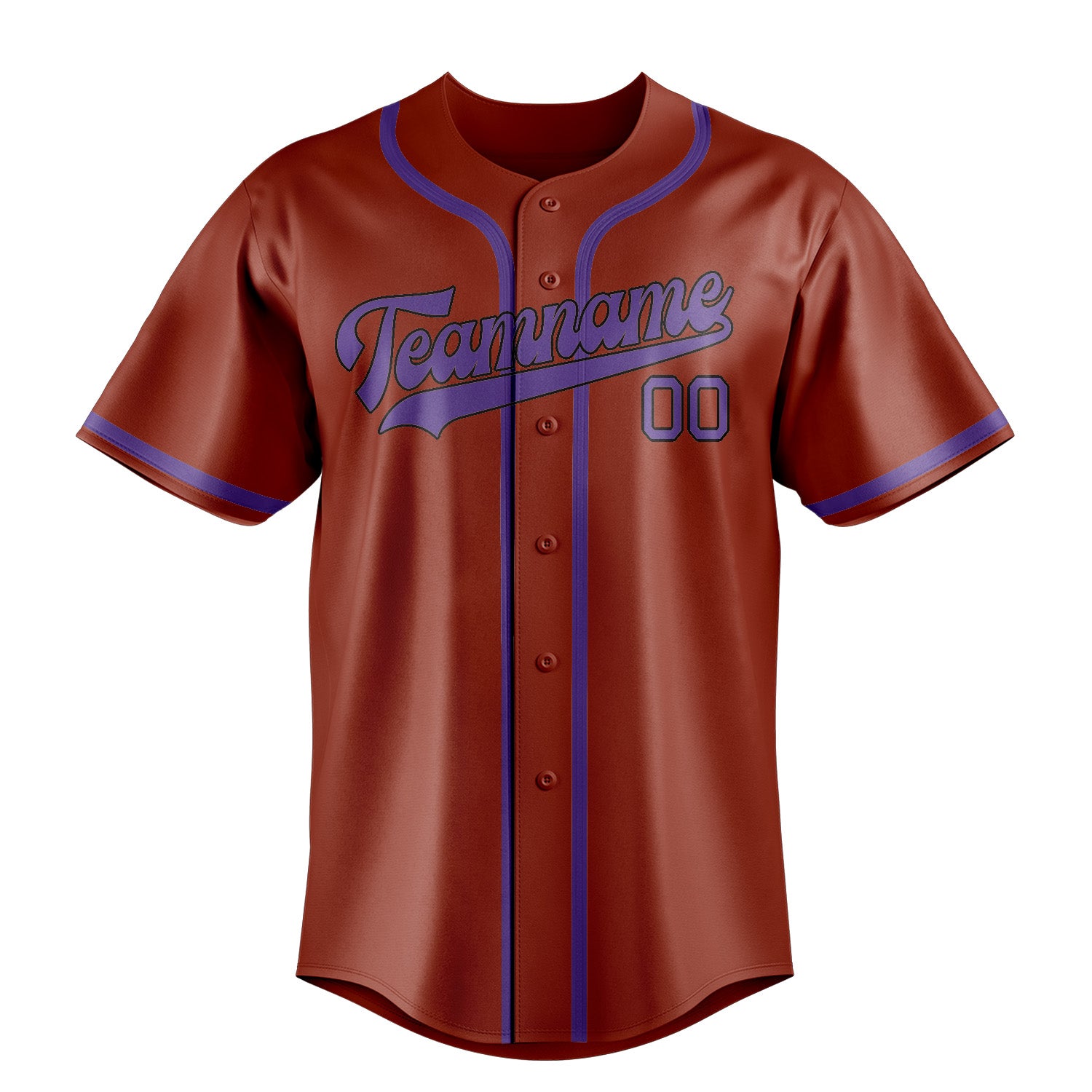 Custom Coral Red Light Purple Baseball Jersey