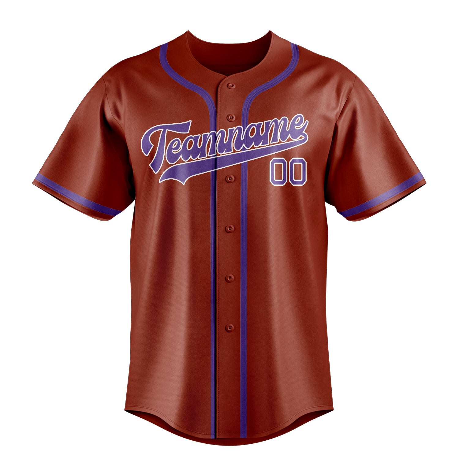 Custom Coral Red Light Purple Baseball Jersey