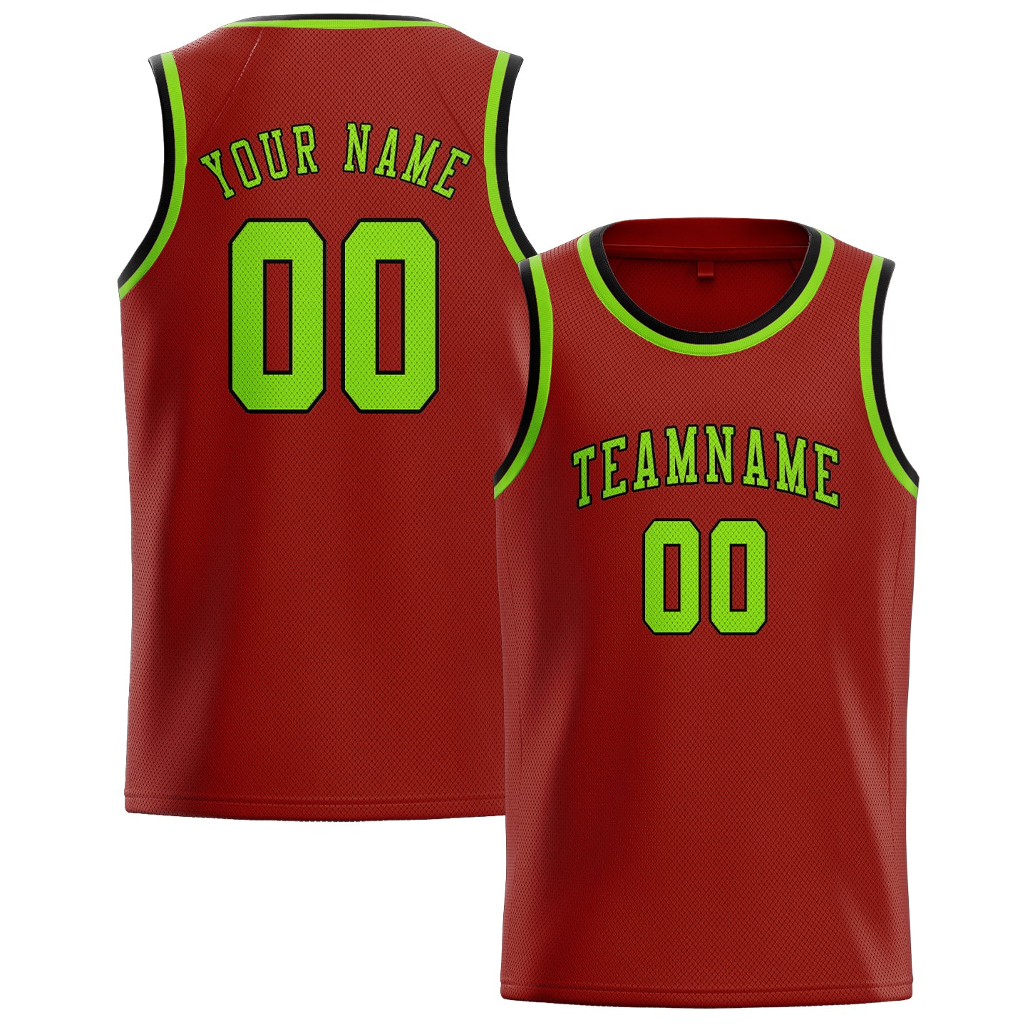 Custom Coral Red Emerald Green Basketball Jersey
