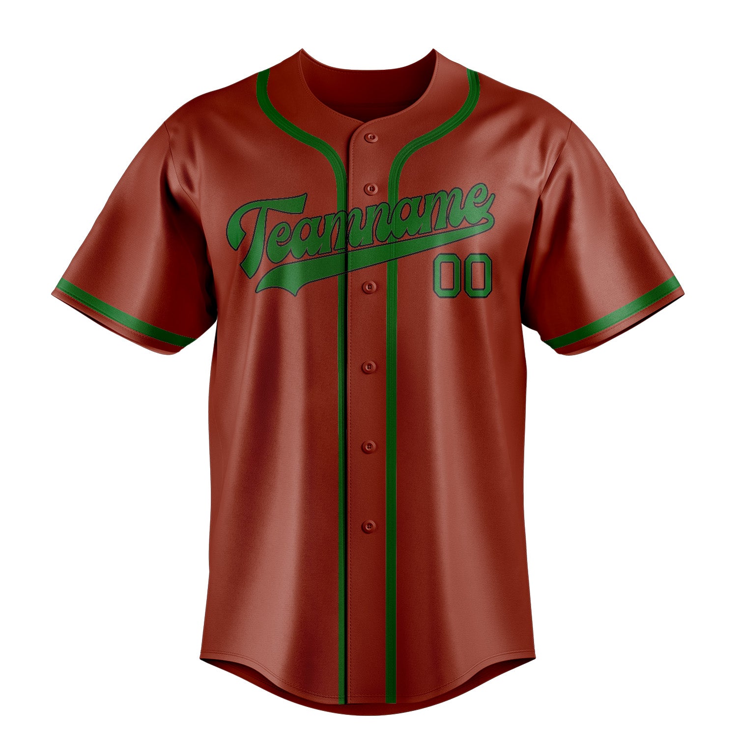 Custom Coral Red Emerald Green Baseball Jersey