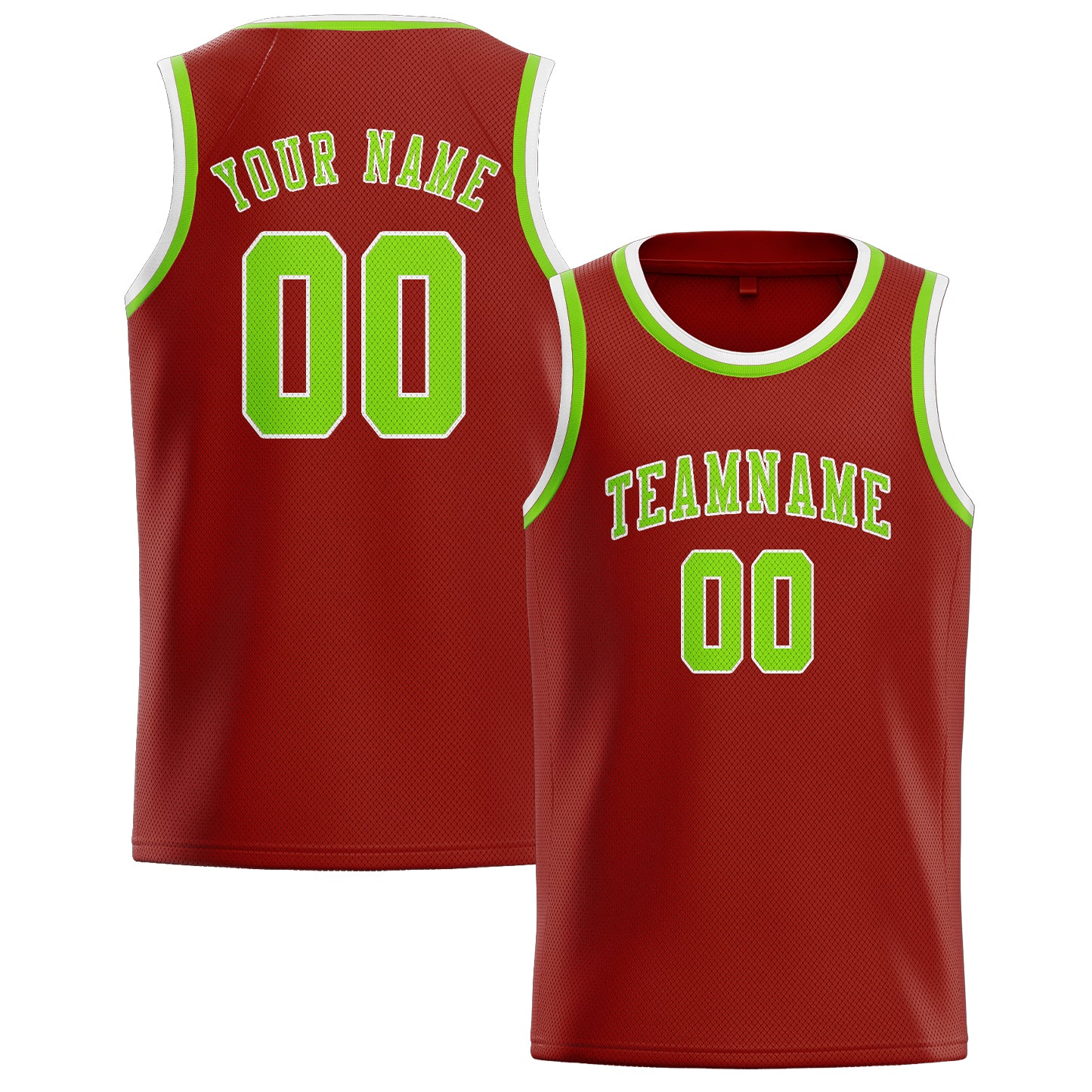 Custom Coral Red Emerald Green Basketball Jersey