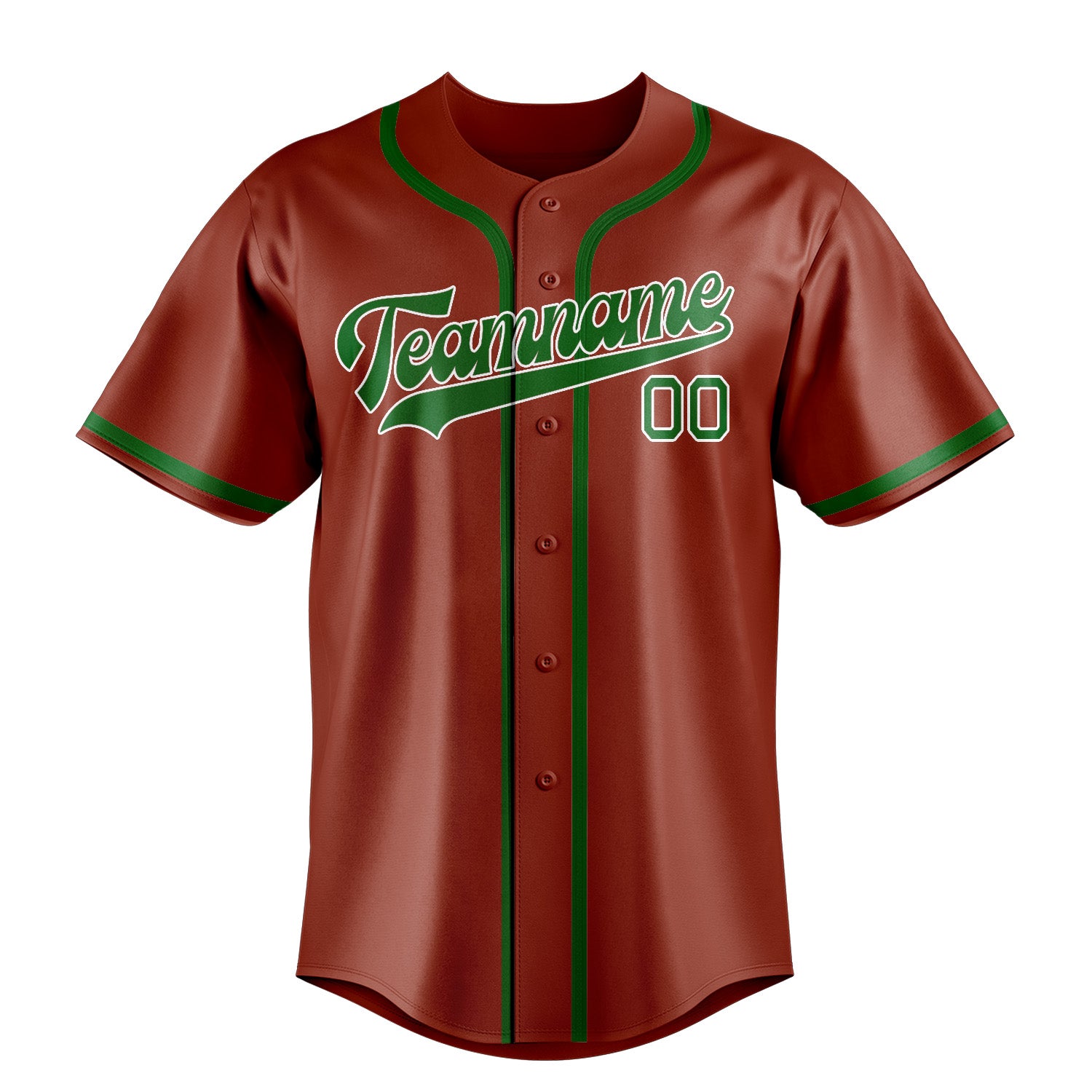 Custom Coral Red Emerald Green Baseball Jersey