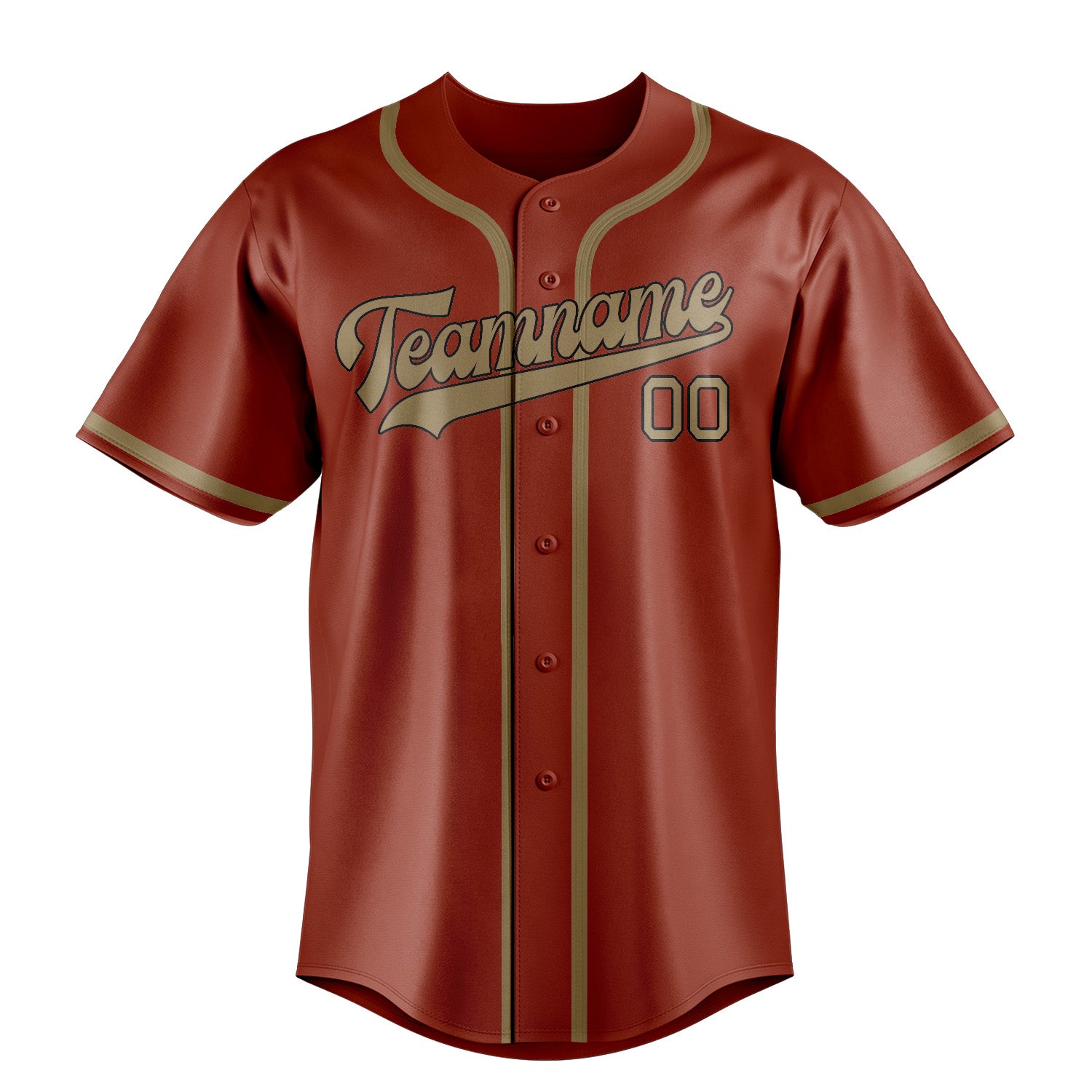 Custom Coral Red Light Khaki Baseball Jersey