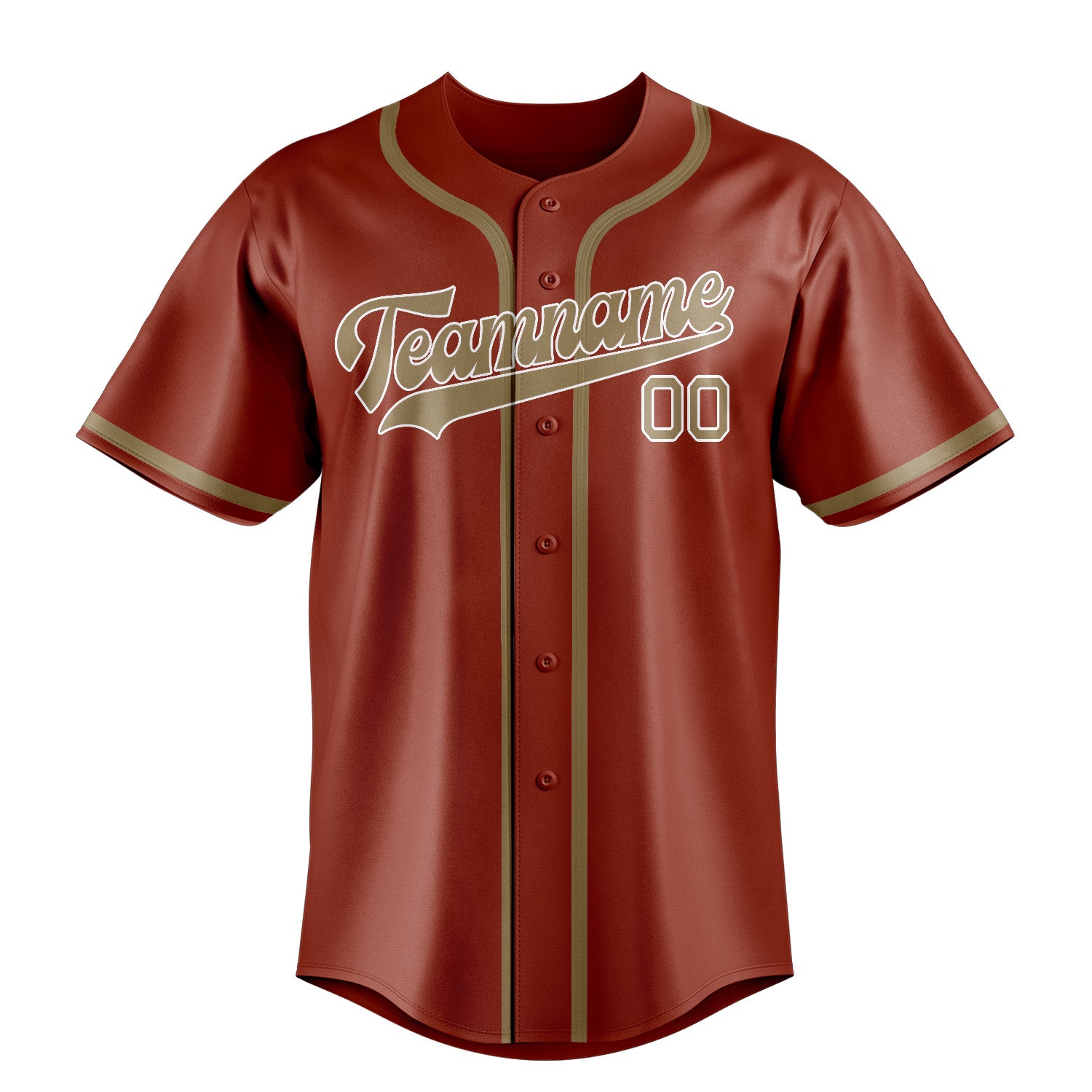 Custom Coral Red Light Khaki Baseball Jersey