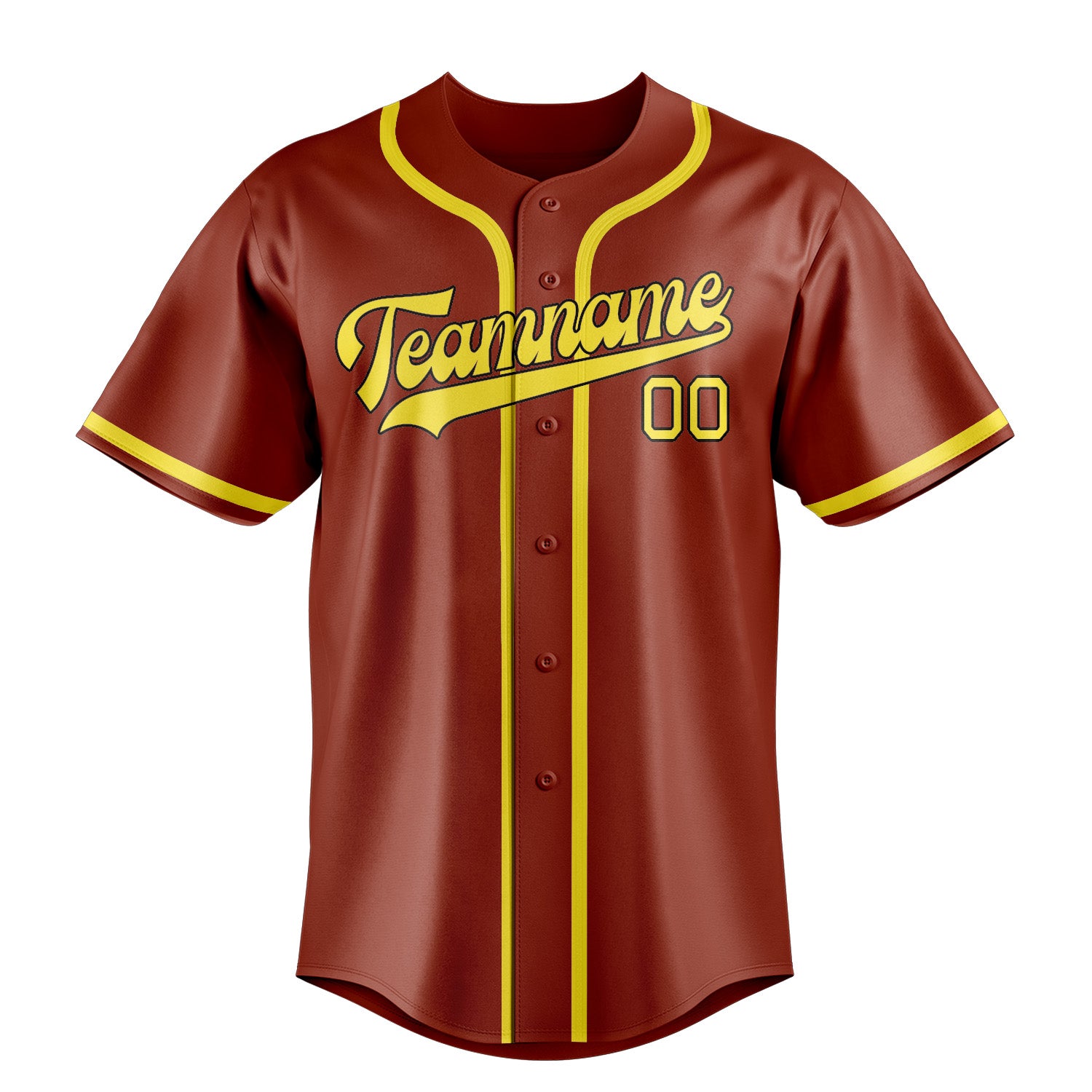 Custom Coral Red Light Yellow Baseball Jersey