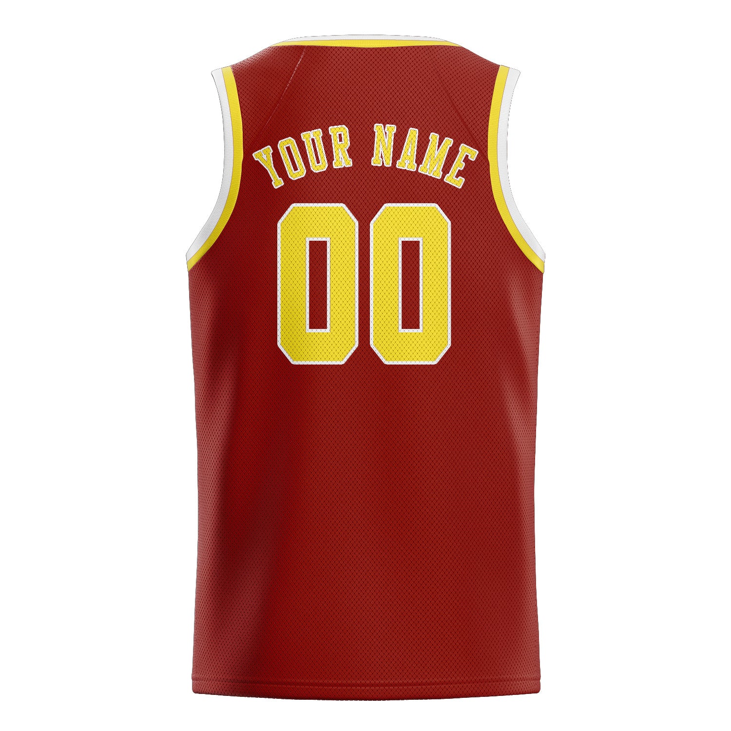 Custom Coral Red Light Yellow Basketball Jersey