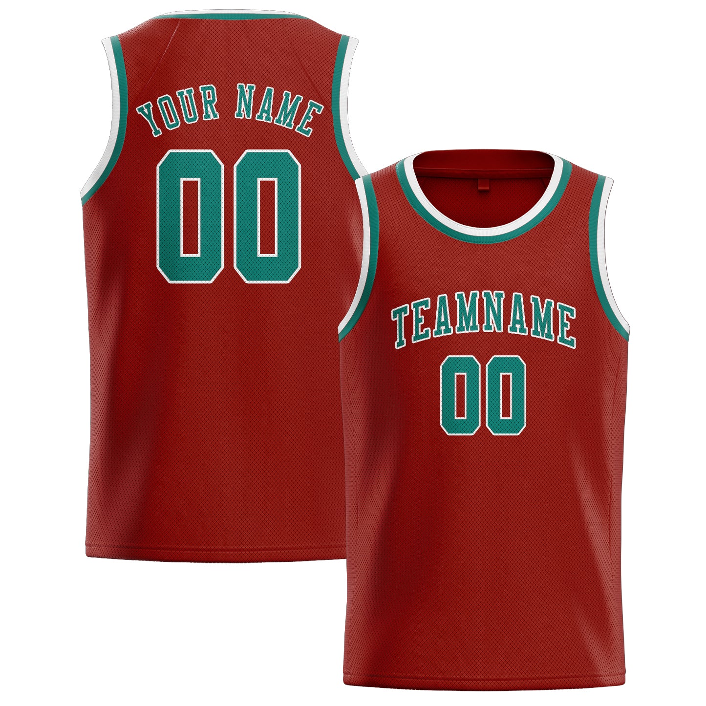 Custom Coral Red Blue Green Basketball Jersey