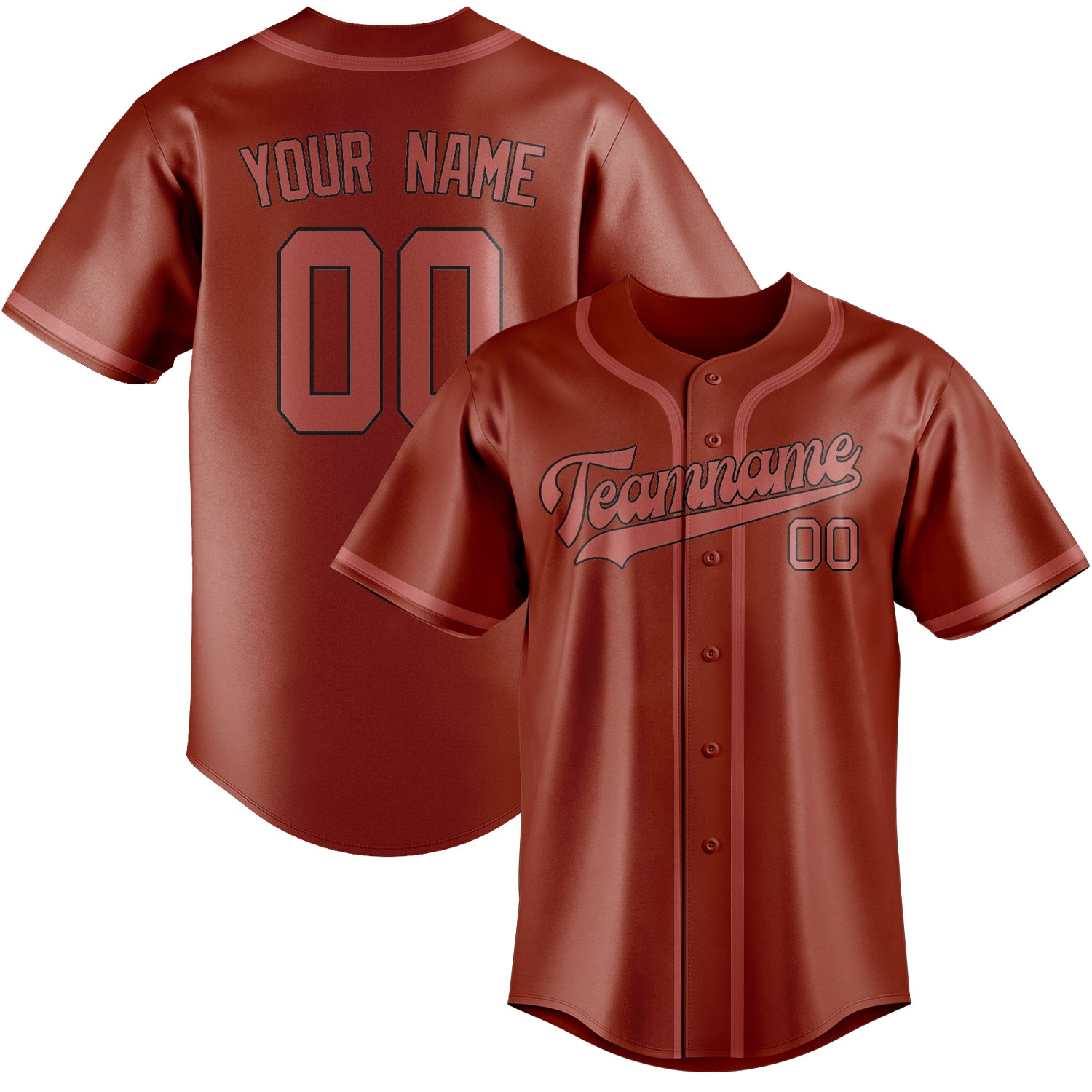 Custom Coral Red Copper Rose Baseball Jersey