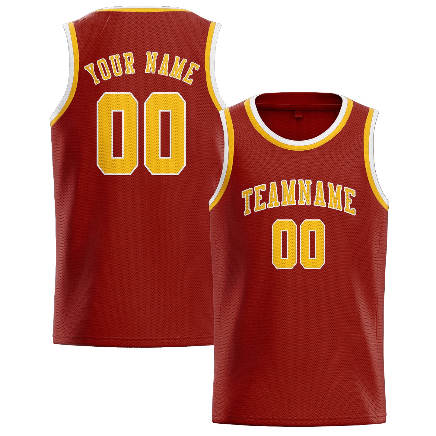 Custom Coral Red Gold Basketball Jersey